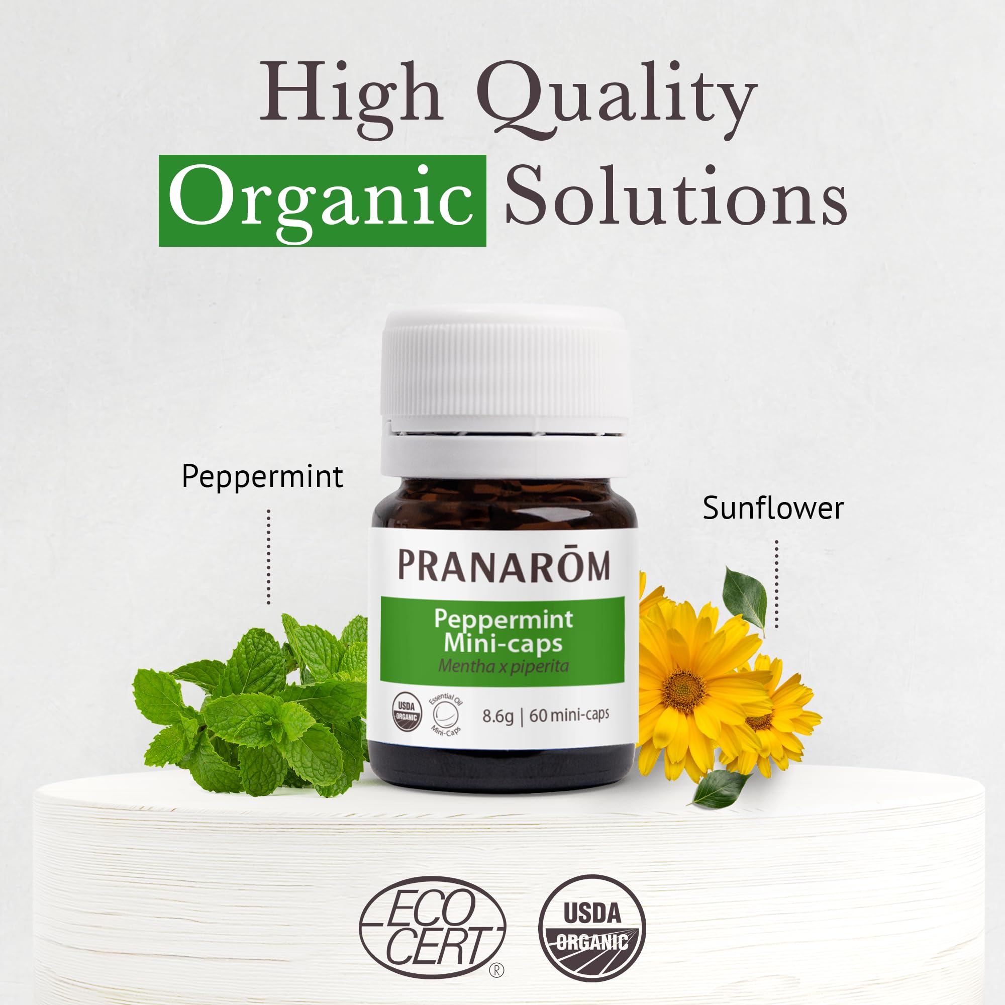 Pranarom Peppermint Mini-Caps: Organic Digestive Support