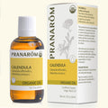Pranarom USDA Organic Calendula Oil – 2 fl oz Glass Bottle | Gentle Skin Moisturizer