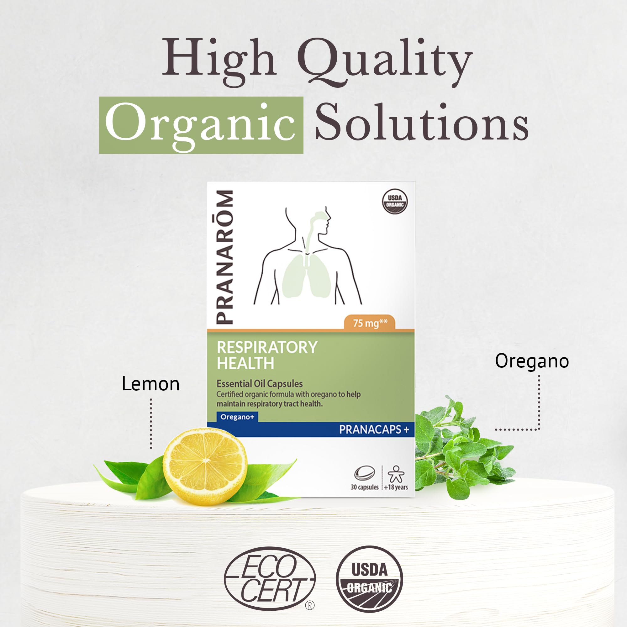 Pranarom Respiratory Health Pranacaps with Oregano & Lemon Oil | 30 Count