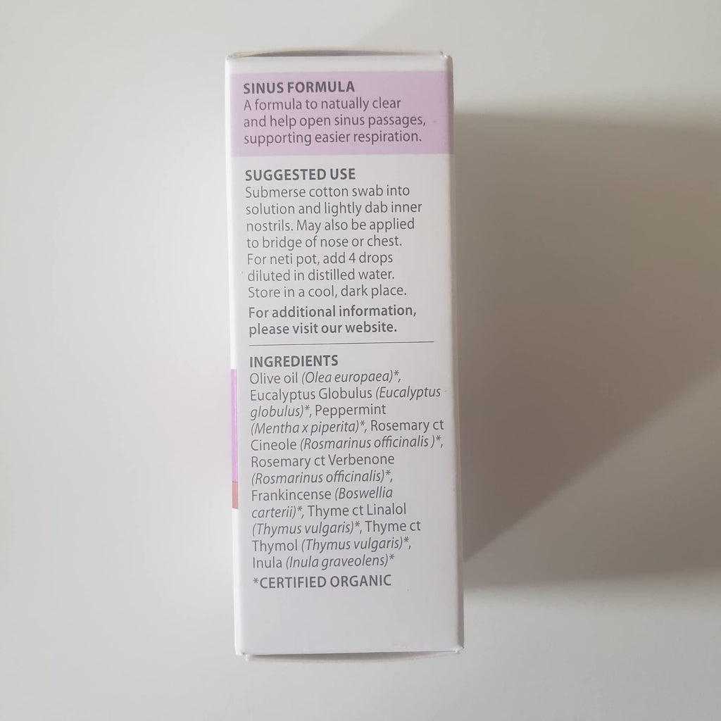 Pranarom - Sinus Formula Essential Oil Blend (5ml) - Olive Oil, Eucalypts, Peppermint, Rosemary, Frankincense, & Thyme - 100% Pure Essential Oil for Topical Use | USDA and ECOCERT Certified Organic