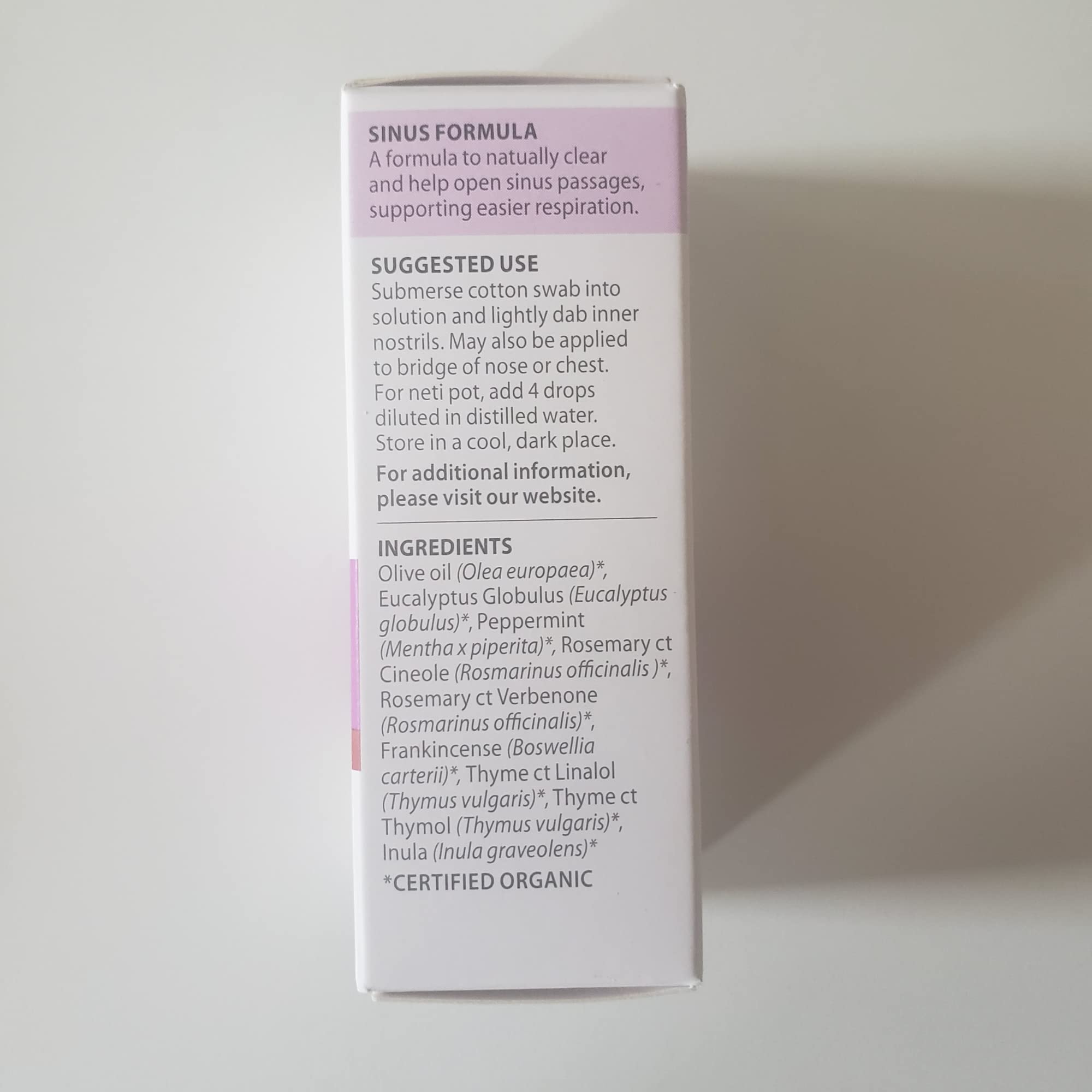 Pranarom - Sinus Formula Essential Oil Blend (5ml) - Olive Oil, Eucalypts, Peppermint, Rosemary, Frankincense, & Thyme - 100% Pure Essential Oil for Topical Use | USDA and ECOCERT Certified Organic