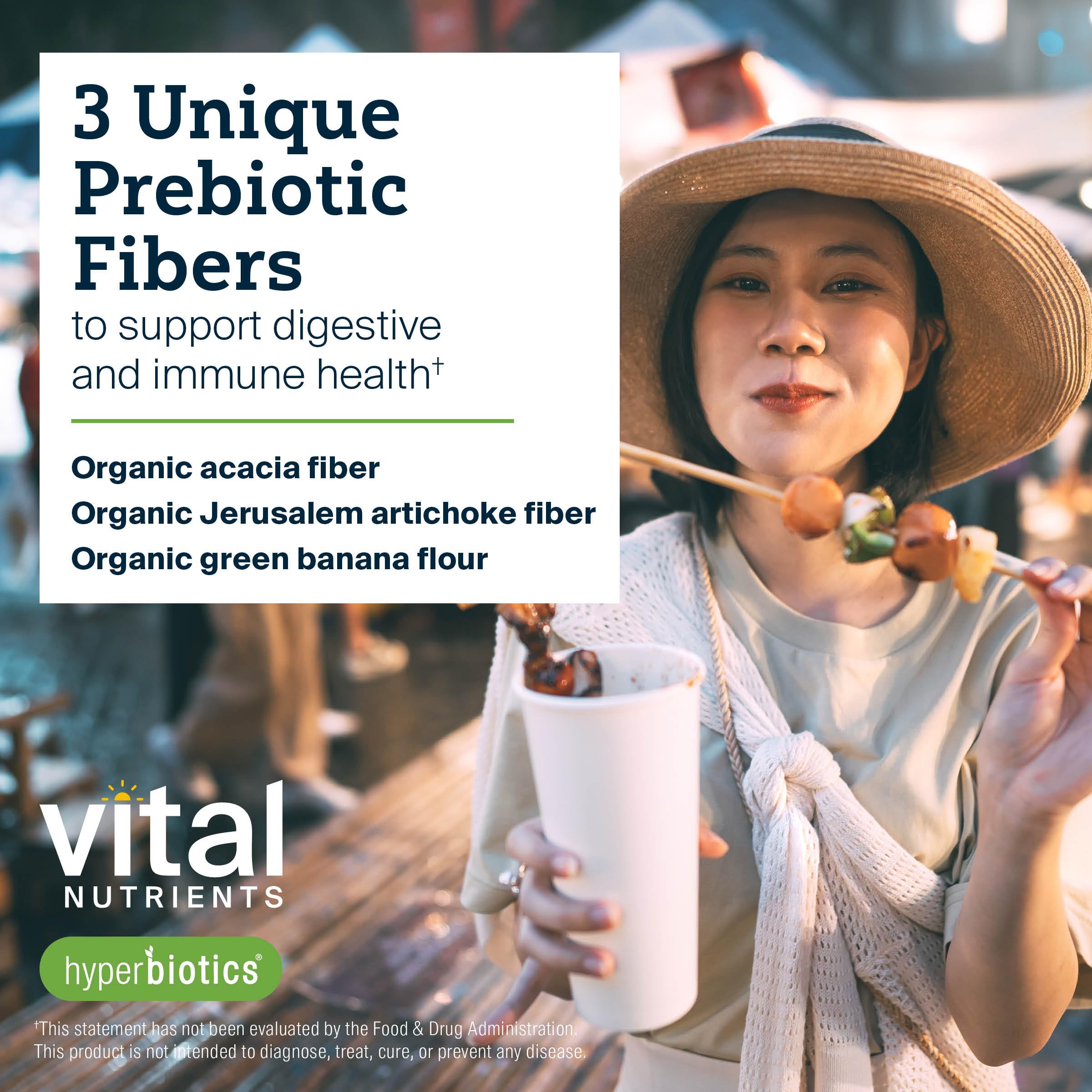 Hyperbiotics Vital Nutrients Organic Prebiotic Fiber Powder | Gut Health & Digestive Regularity | 54 Servings