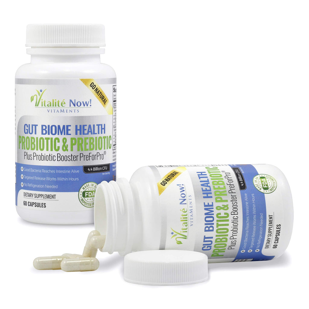 Premium Probiotic + Ultimate Prebiotic – Gut Biome Builder (4.4B CFU, Bacillus Subtilis)