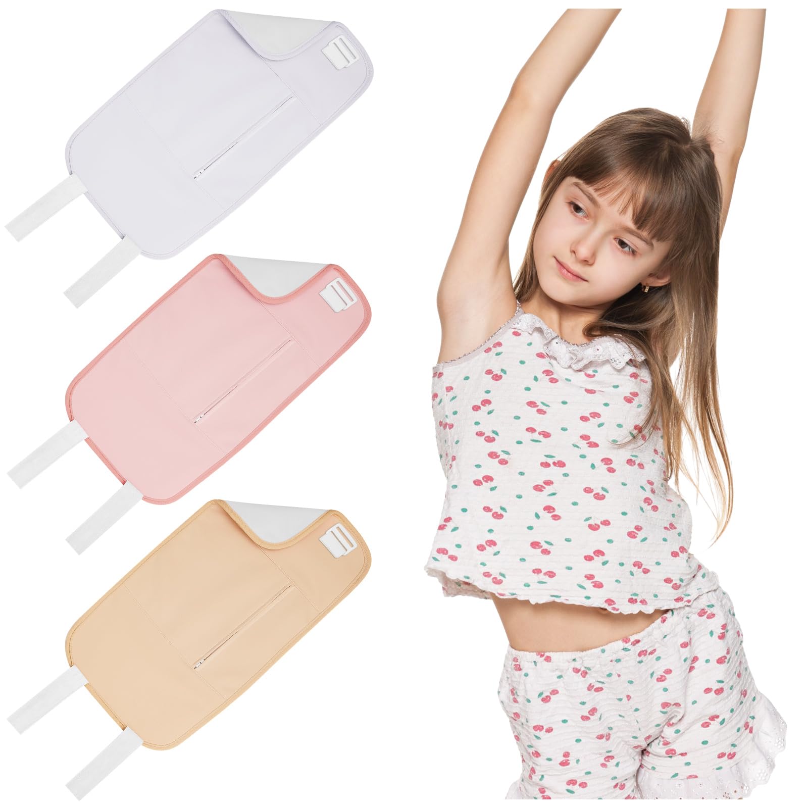 Preboun Organic Castor Oil Pack Wraps for Kids – 3 Pcs Flannel Compress Pads with Adjustable Strap and Pocket