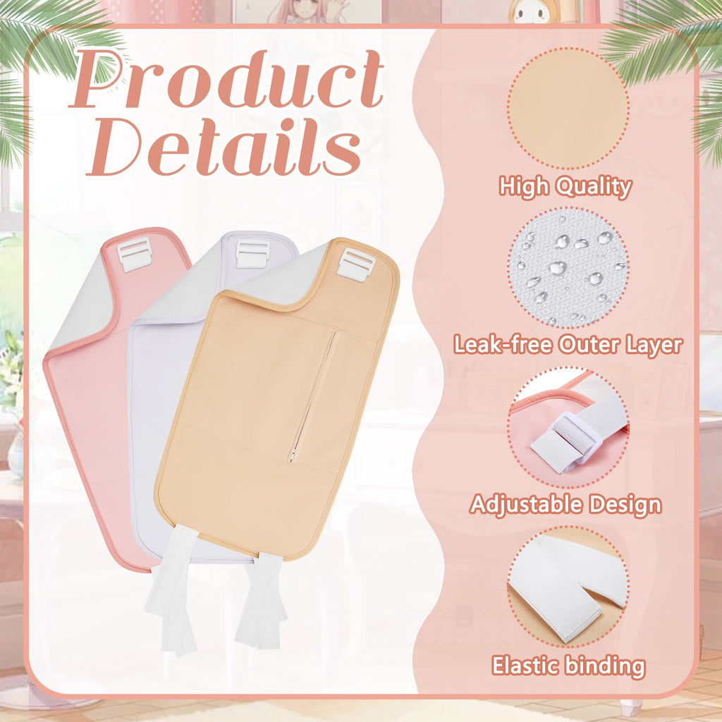 Preboun Organic Castor Oil Pack Wraps for Kids – 3 Pcs Flannel Compress Pads with Adjustable Strap and Pocket