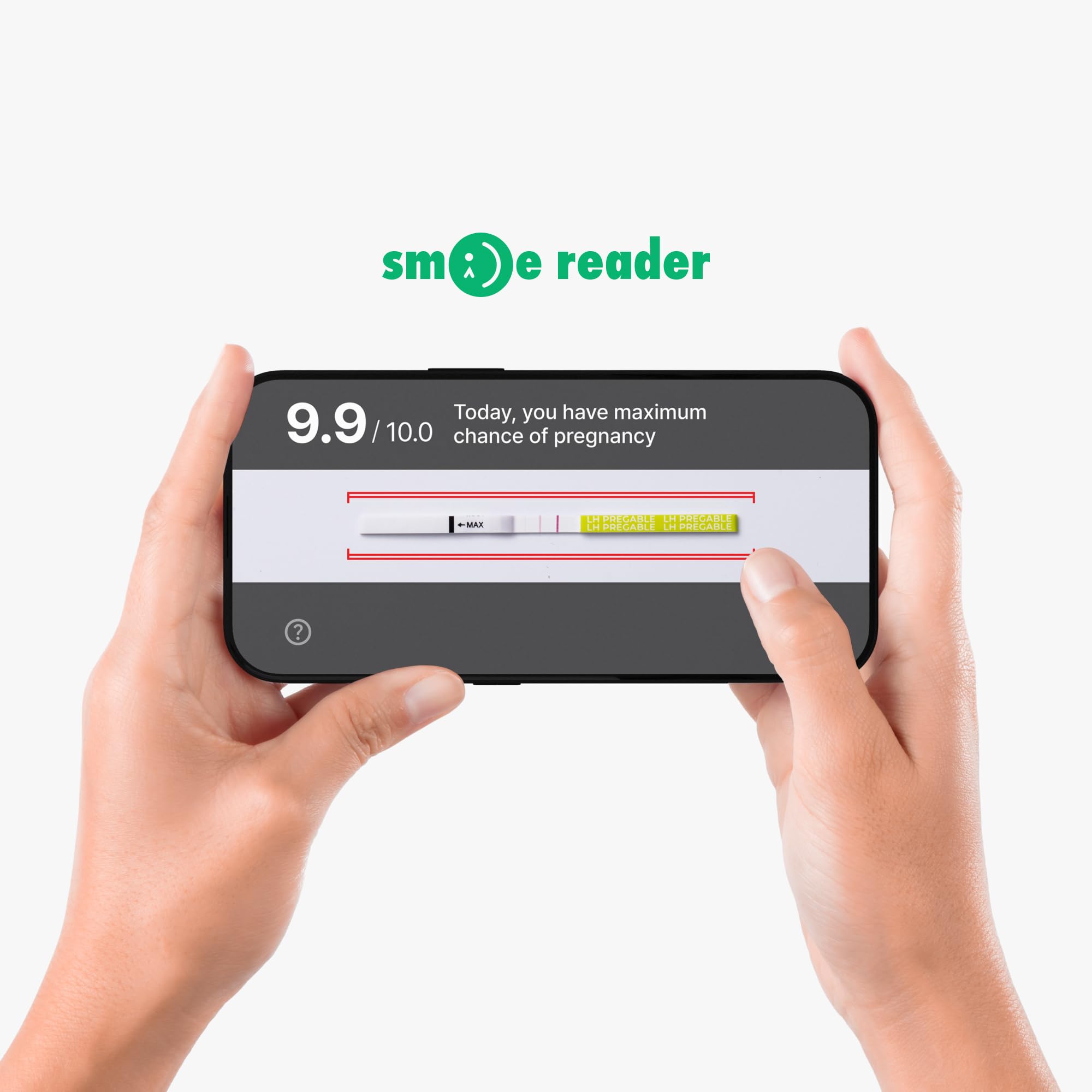 PREGABLE Combo Kit – 50 LH Ovulation Tests, 20 HCG Tests & 70 Cups + Free Smilereader Tracker App