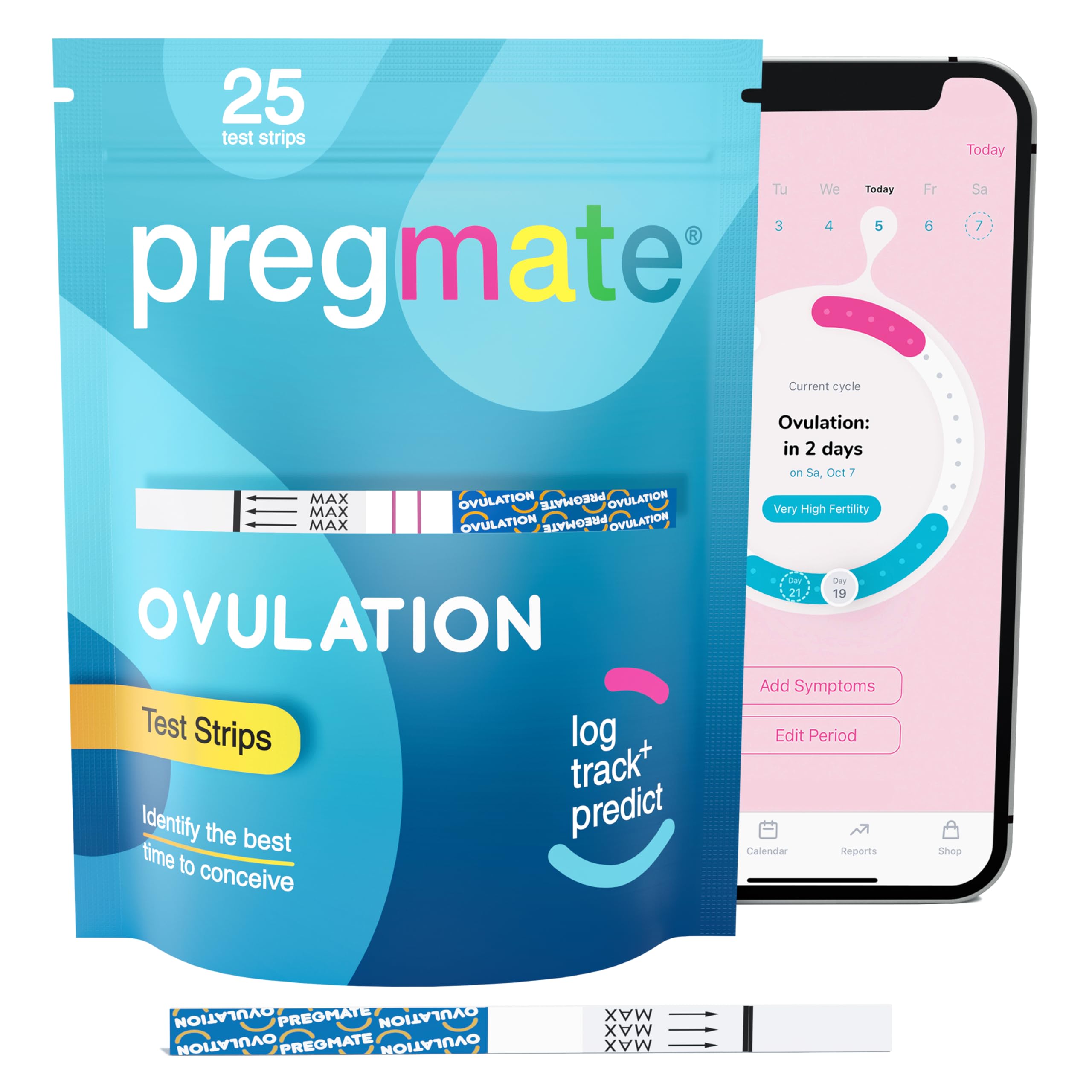 Pregmate Ovulation Test Strips (25 Count) – Accurate LH Surge Detection