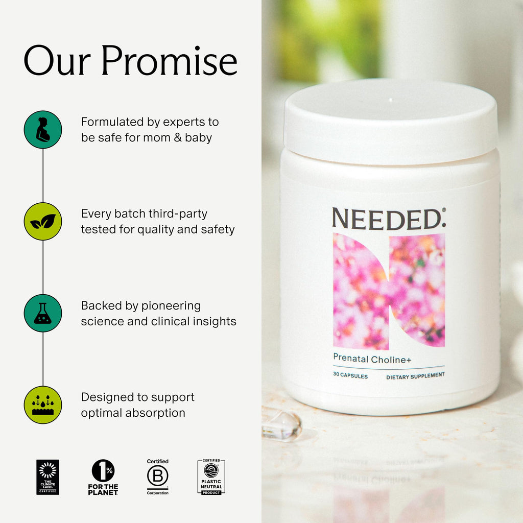 Prenatal Choline+ Liquid Capsules for Cognitive Development – Third-Party Tested (30 Caps)