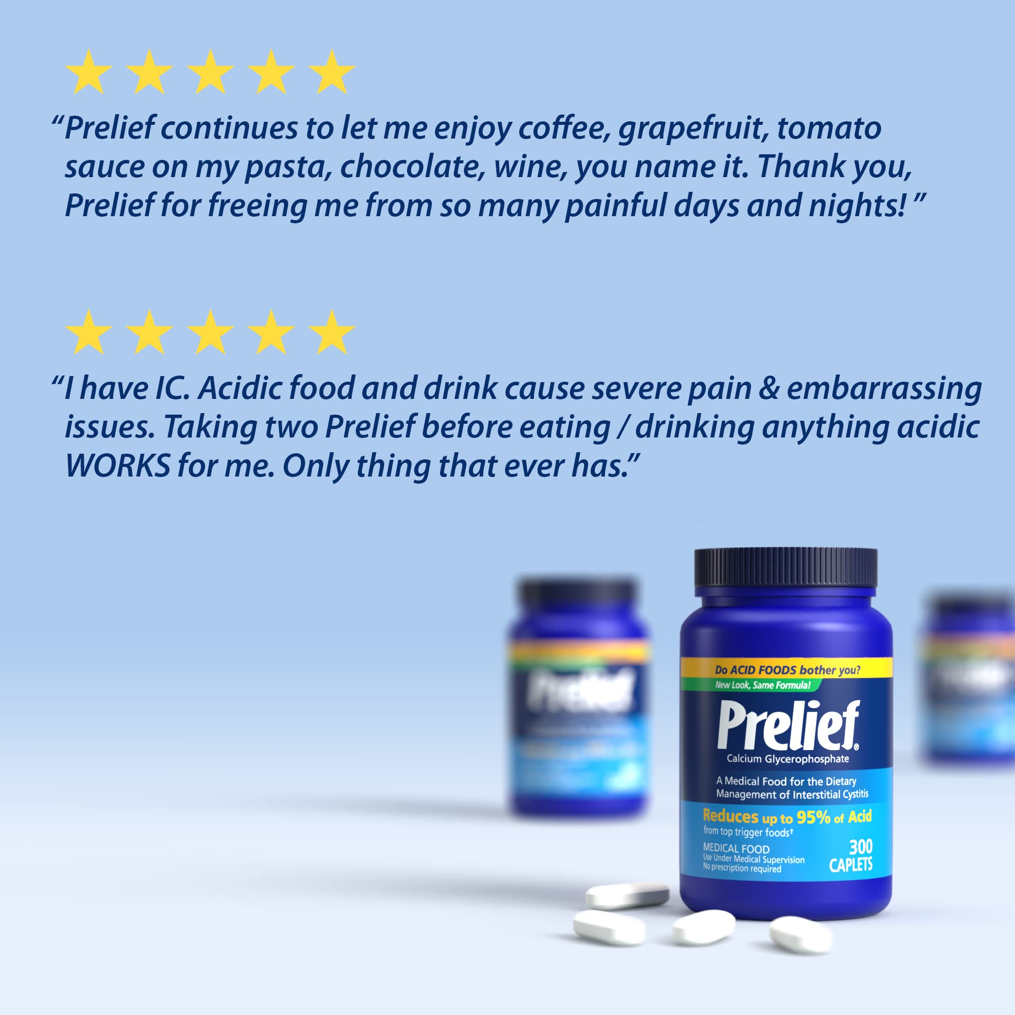 Prelief Acid Reducer Caplets Dietary Supplement, 300 Count | PRELIEF
