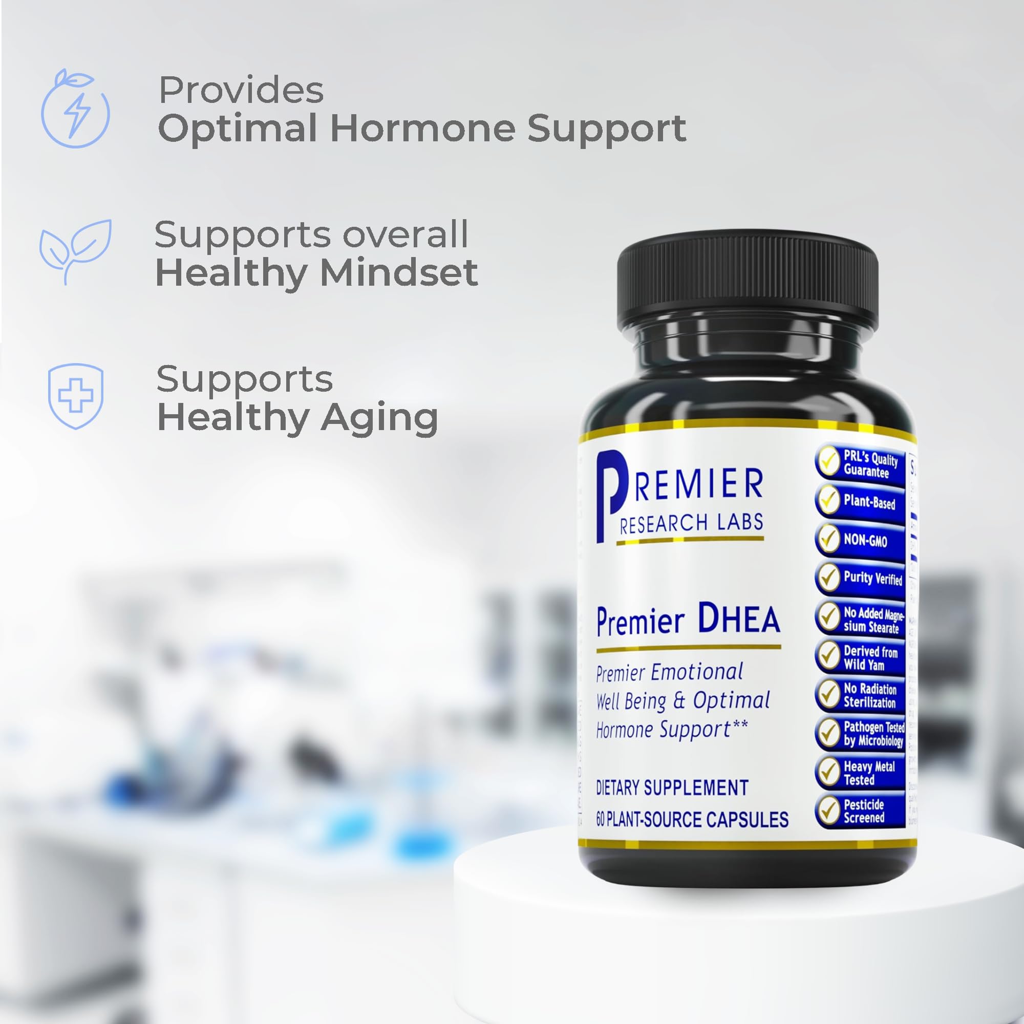 Premier DHEA 25mg for Men & Women – 60 Vegan Capsules | Premier Research Labs