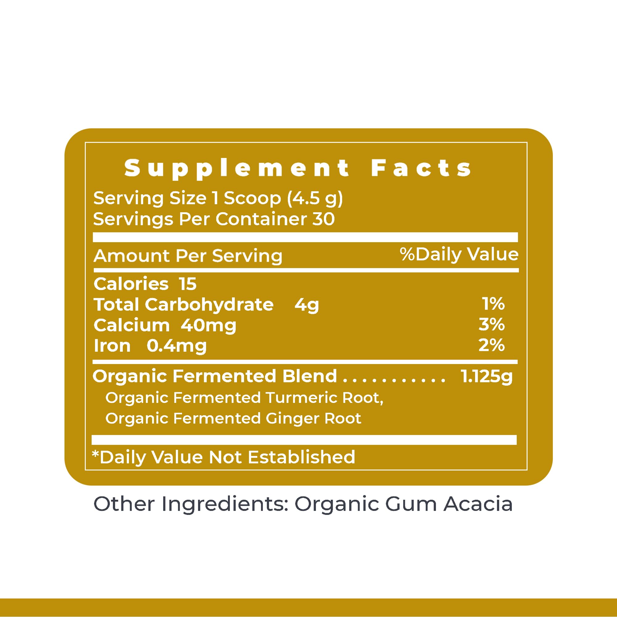 Premier Fermented Turmeric & Ginger Powder — Probiotic Delivery, Active Curcuminoids