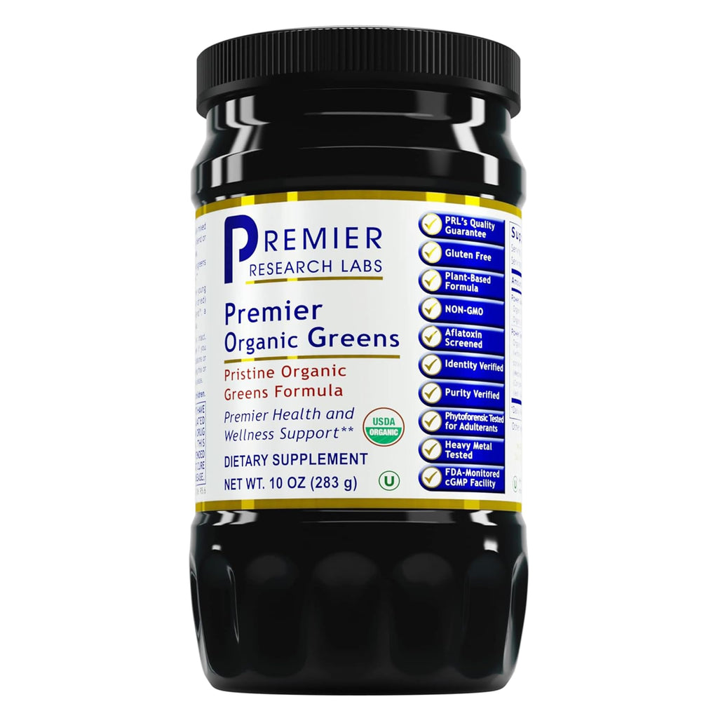 Premier Organic Greens - Super Greens Powder for Drinks & Nutrition (10 oz) | Premier Research Labs