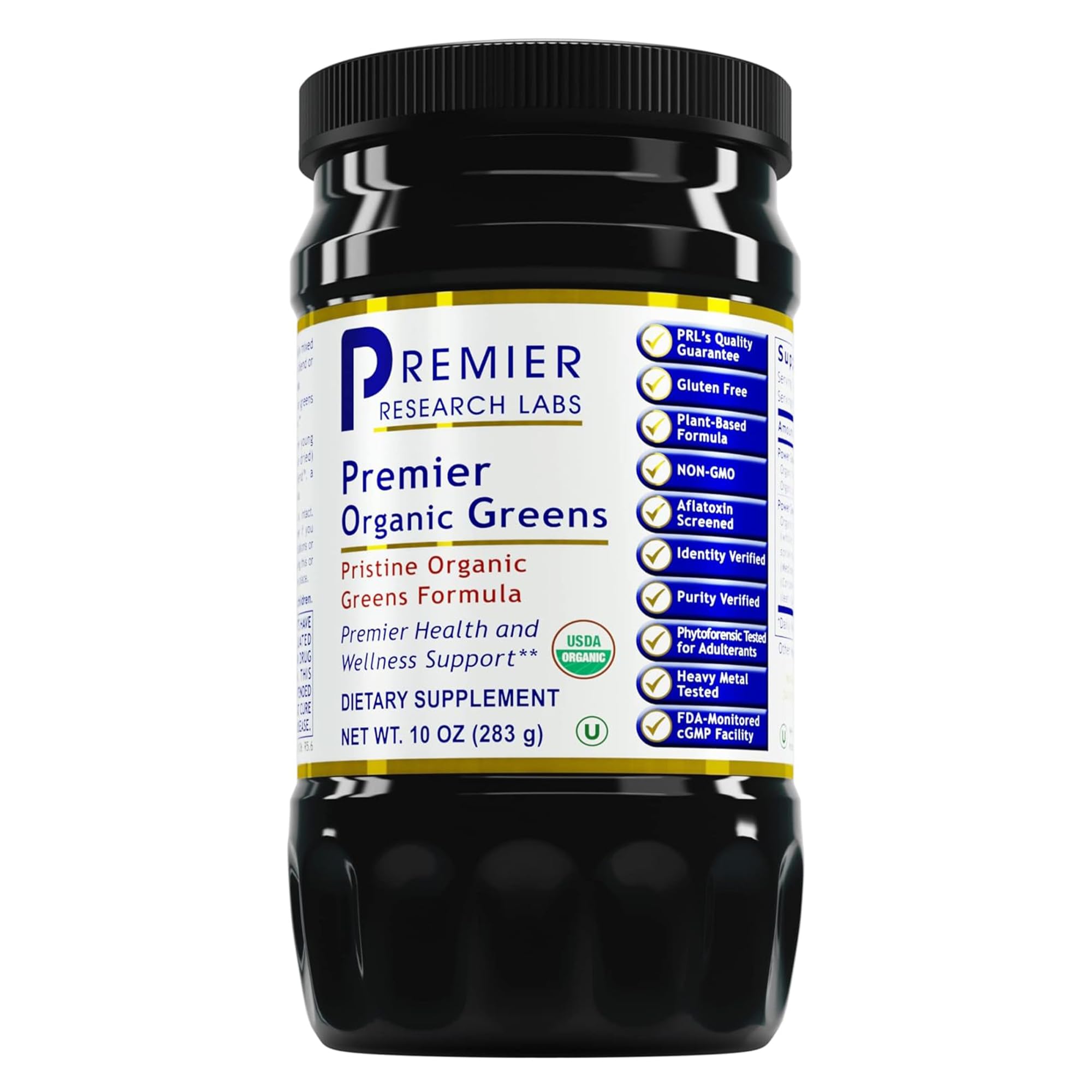 Premier Organic Greens - Super Greens Powder for Drinks & Nutrition (10 oz) | Premier Research Labs