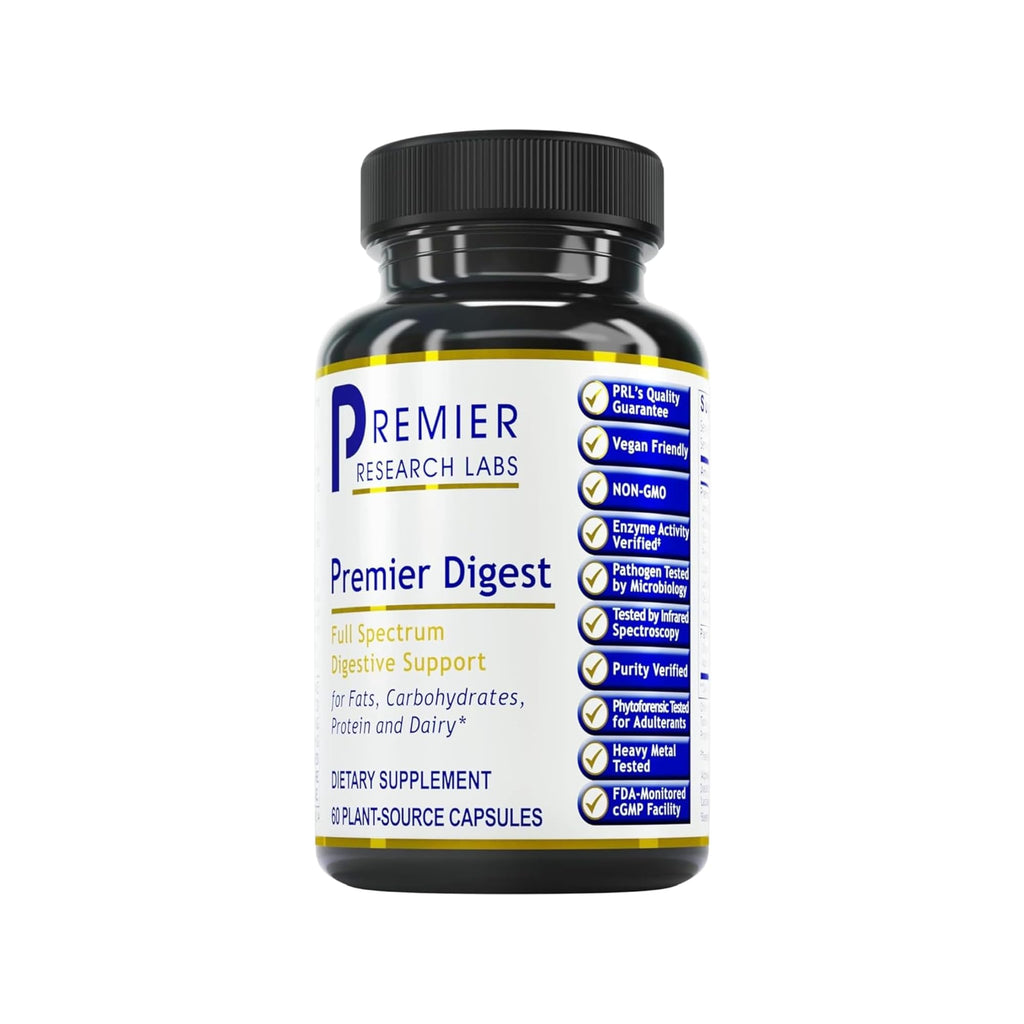 Premier Research Labs Active Digestive Enzymes – Full-Spectrum Digestive Support | 60 Plant-Sourced Capsules