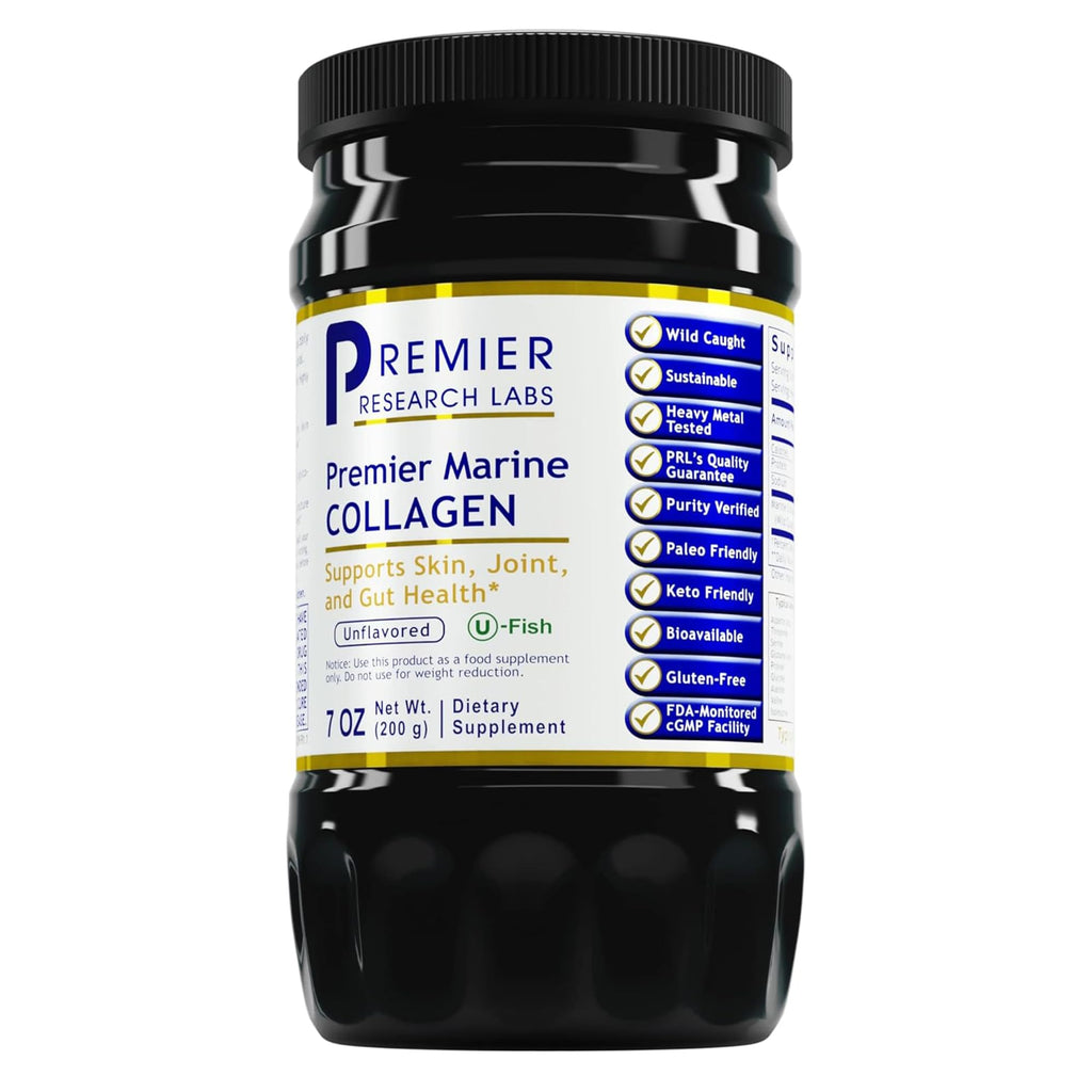 Premier Research Labs Marine Collagen - Hydrolyzed Fish Collagen Powder for Skin, Joints, and Gut Health | 7 oz