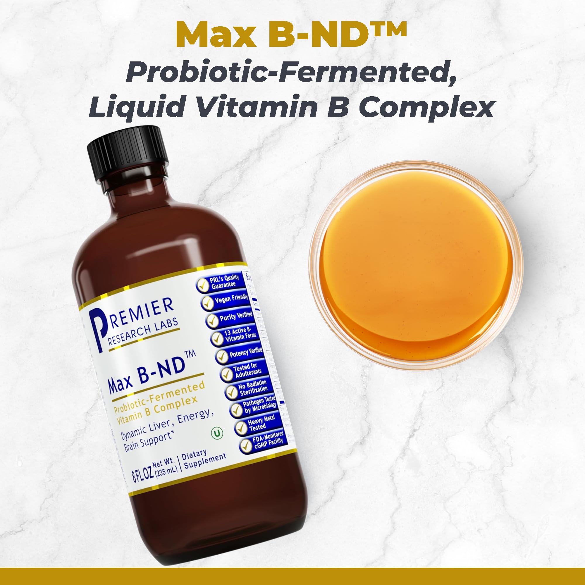 Premier Research Labs Max B-ND – Liquid Vitamin B Complex Sublingual Drops (8 oz)