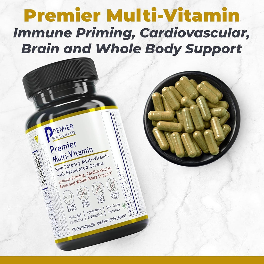 Premier Research Labs Multi-Vitamin – Immune, Brain & Heart Support | Vegan, Gluten & Soy Free | 120 Capsules