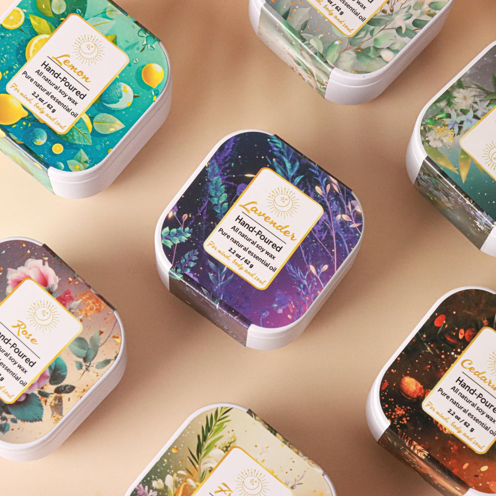 Premium 8-Pack Organic Aromatherapy Candles – Hand-Poured Soy Wax