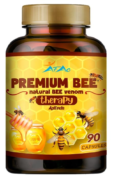 Premium Natural Bee Venom with Glucosamine Sulfate – 90 Capsules | Apitoxin & Manuka Honey Dietary Supplement