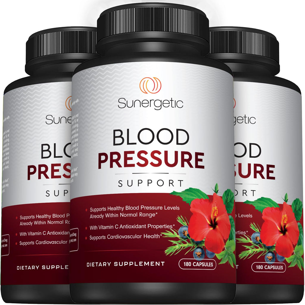 Premium Blood Pressure Support — Garlic, Hawthorn & Hibiscus (180 Capsules)