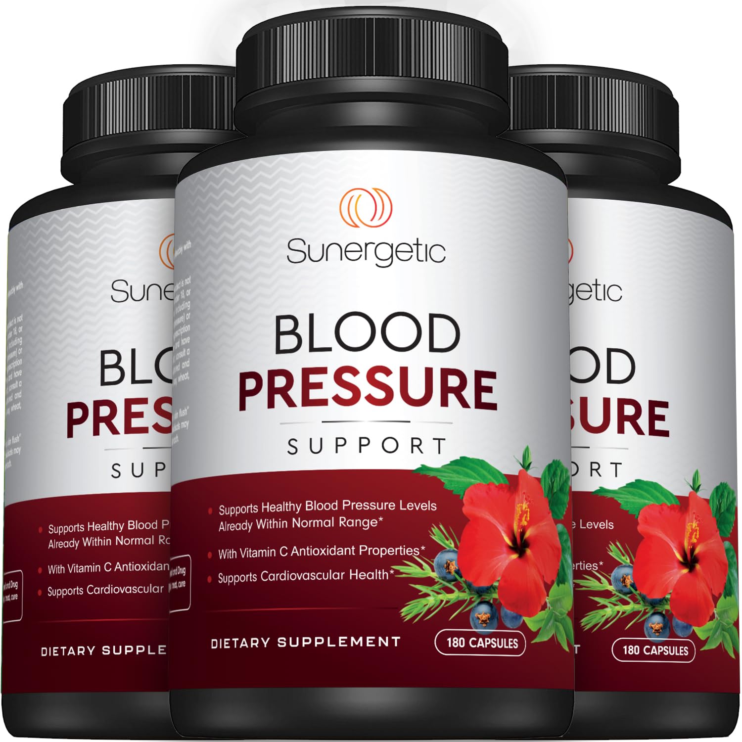 Premium Blood Pressure Support — Garlic, Hawthorn & Hibiscus (180 Capsules)