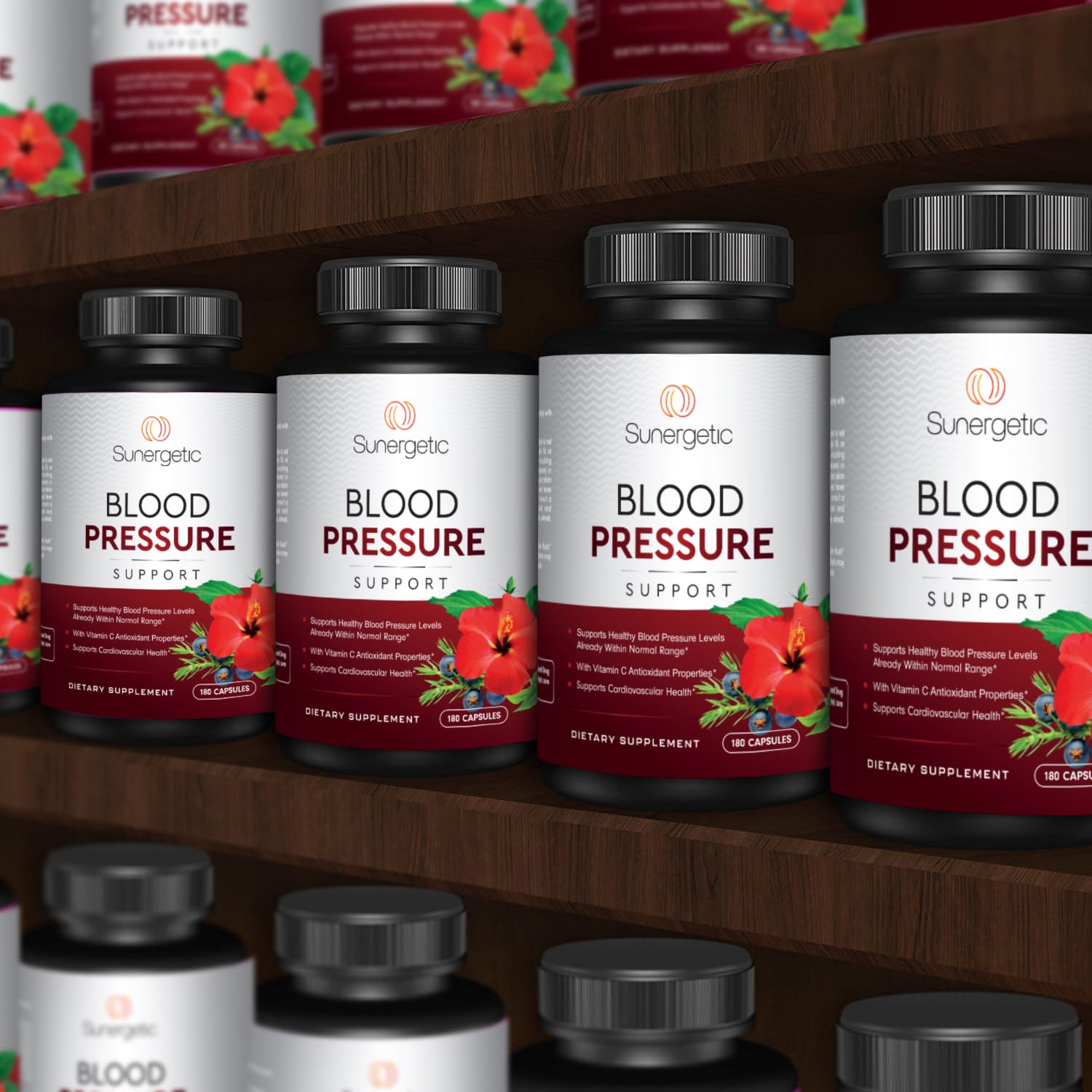 Premium Blood Pressure Support — Garlic, Hawthorn & Hibiscus (180 Capsules)