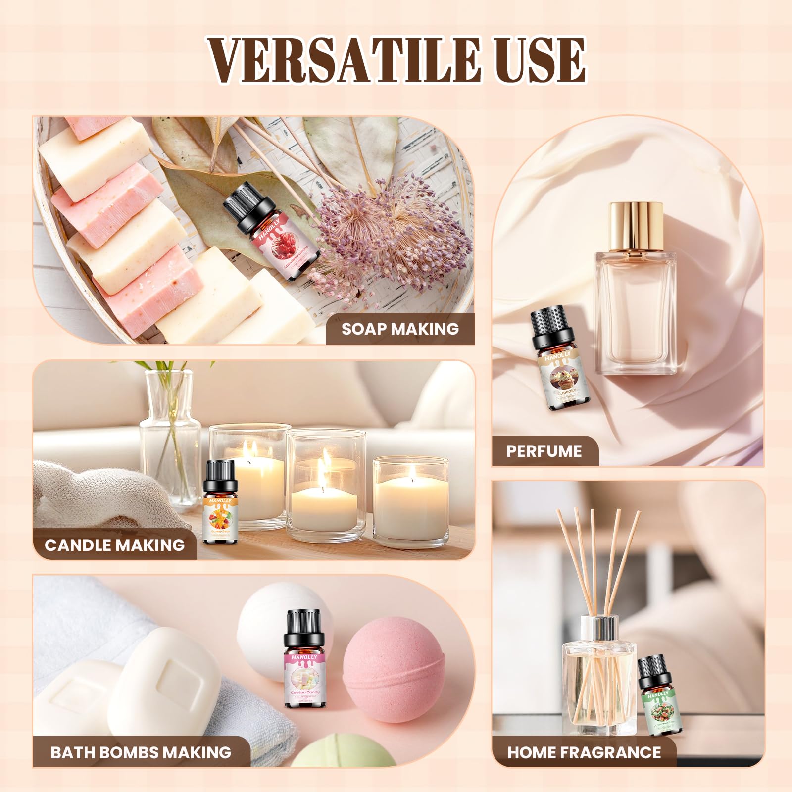 Premium Essential Oil Set | Fragrance Oils for Candle & Soap Making (6x10ml)