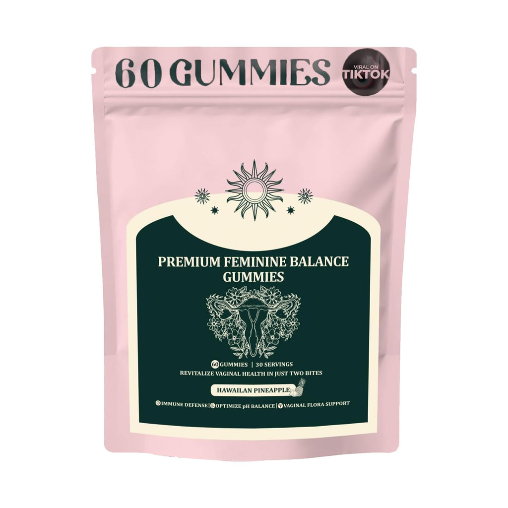 Premium Feminine Balance Gummies for Women | Pineapple Flavor, Gluten-Free, 60 Gummies