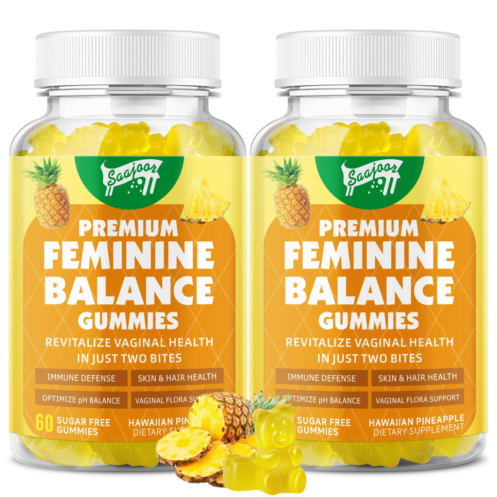 Premium Feminine Balance Gummies for Women's Immune Health – Pineapple Flavor, 120 Count | Vegan & Gluten-Free