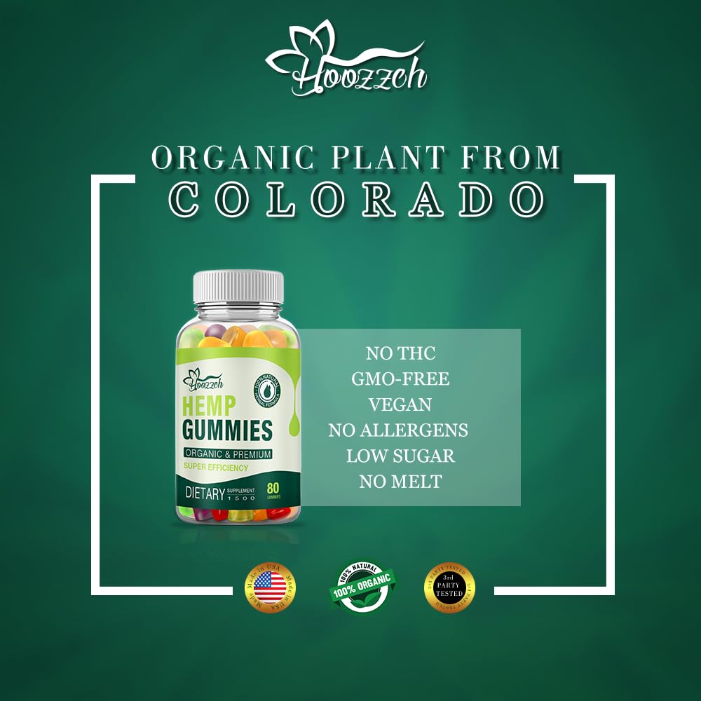 Premium Hemp Gummies High Potency – Sleep, Pain & Anxiety Relief (1-Pack) | Vegan & Gluten Free
