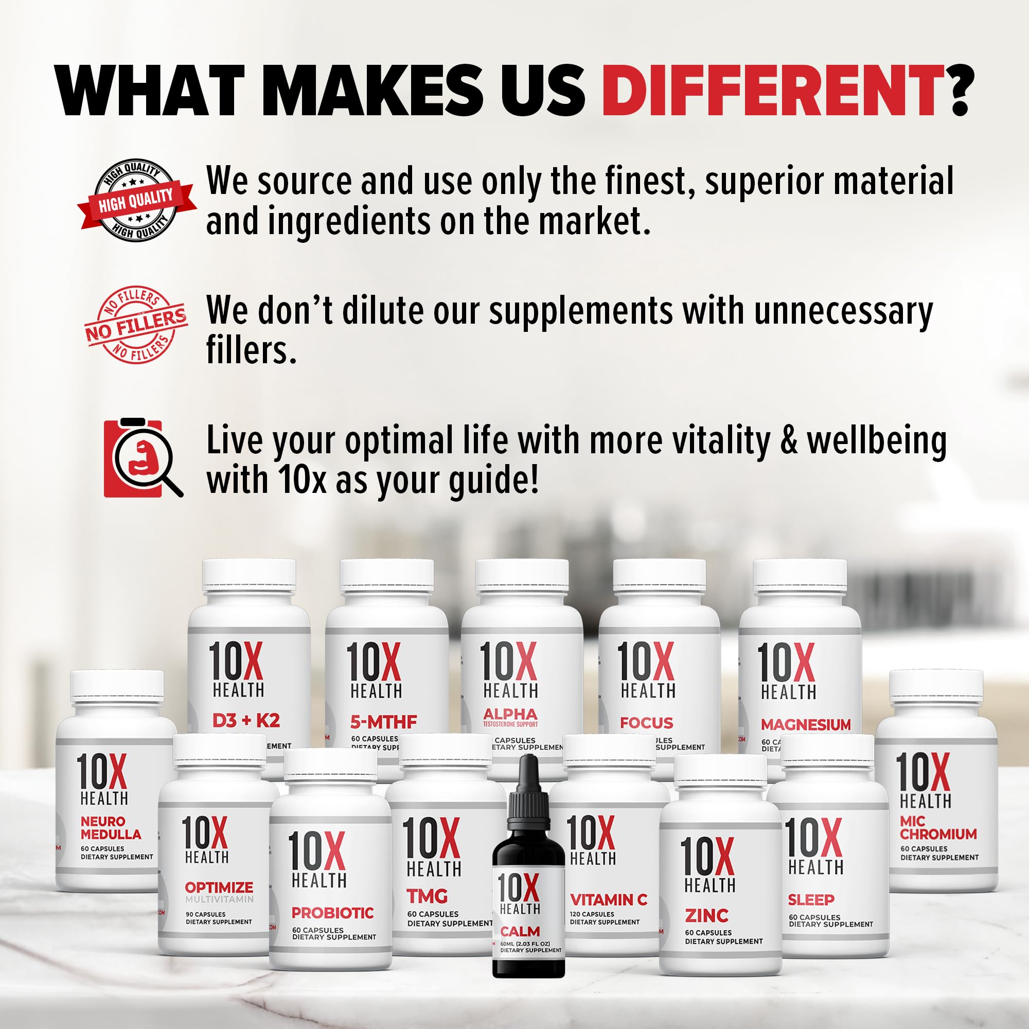 10X Health TMG Supplements - Liver Support, Heart Wellness, Energy | Non-GMO & Gluten-Free - 60 Capsules