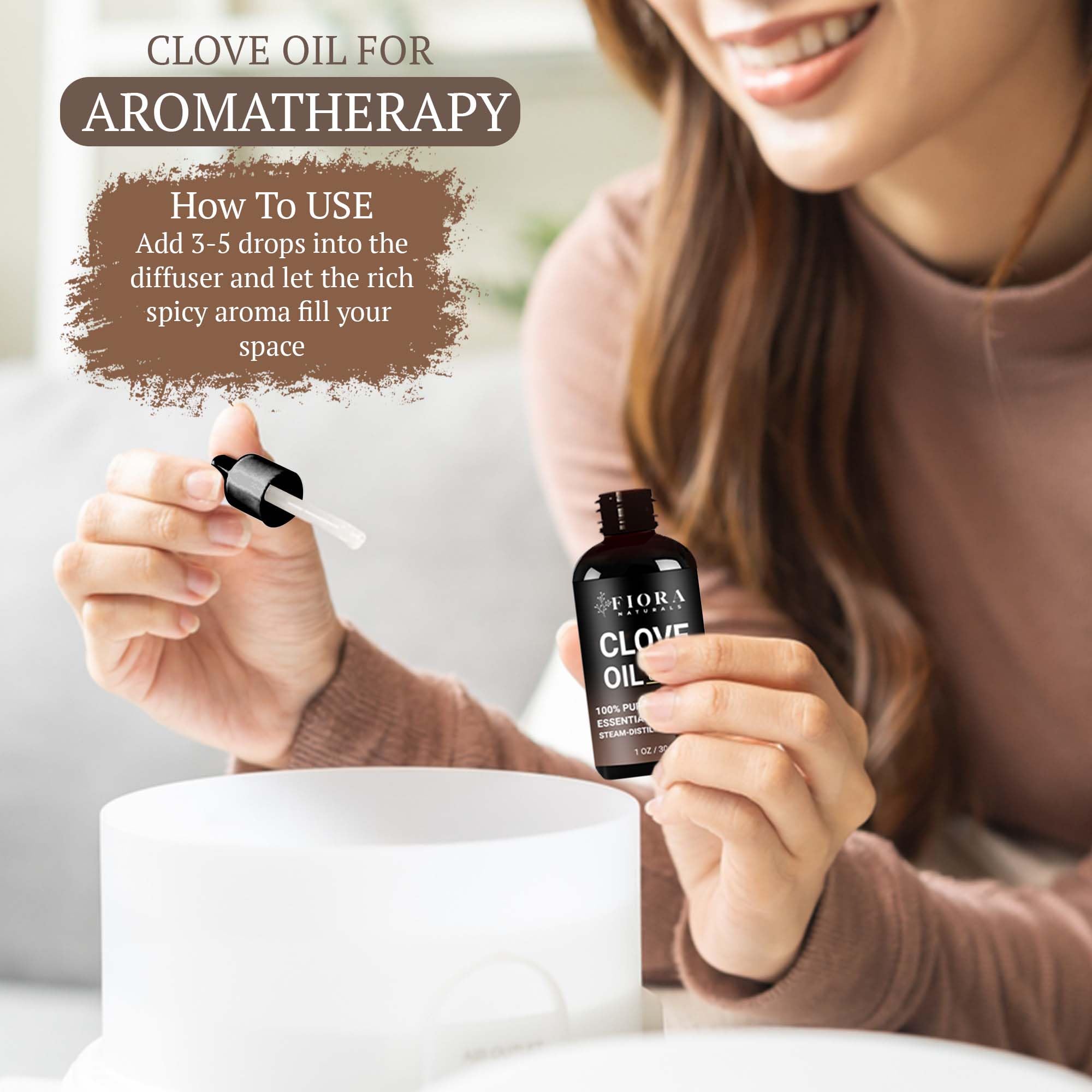 Organic Clove Essential Oil – 100% Pure, USDA Certified Clove Bud Oil for Teeth & Gums, Toothache Relief, Hair Growth & Aromatherapy – Premium Cloves Oil for DIY Wellness by Fiora Naturals