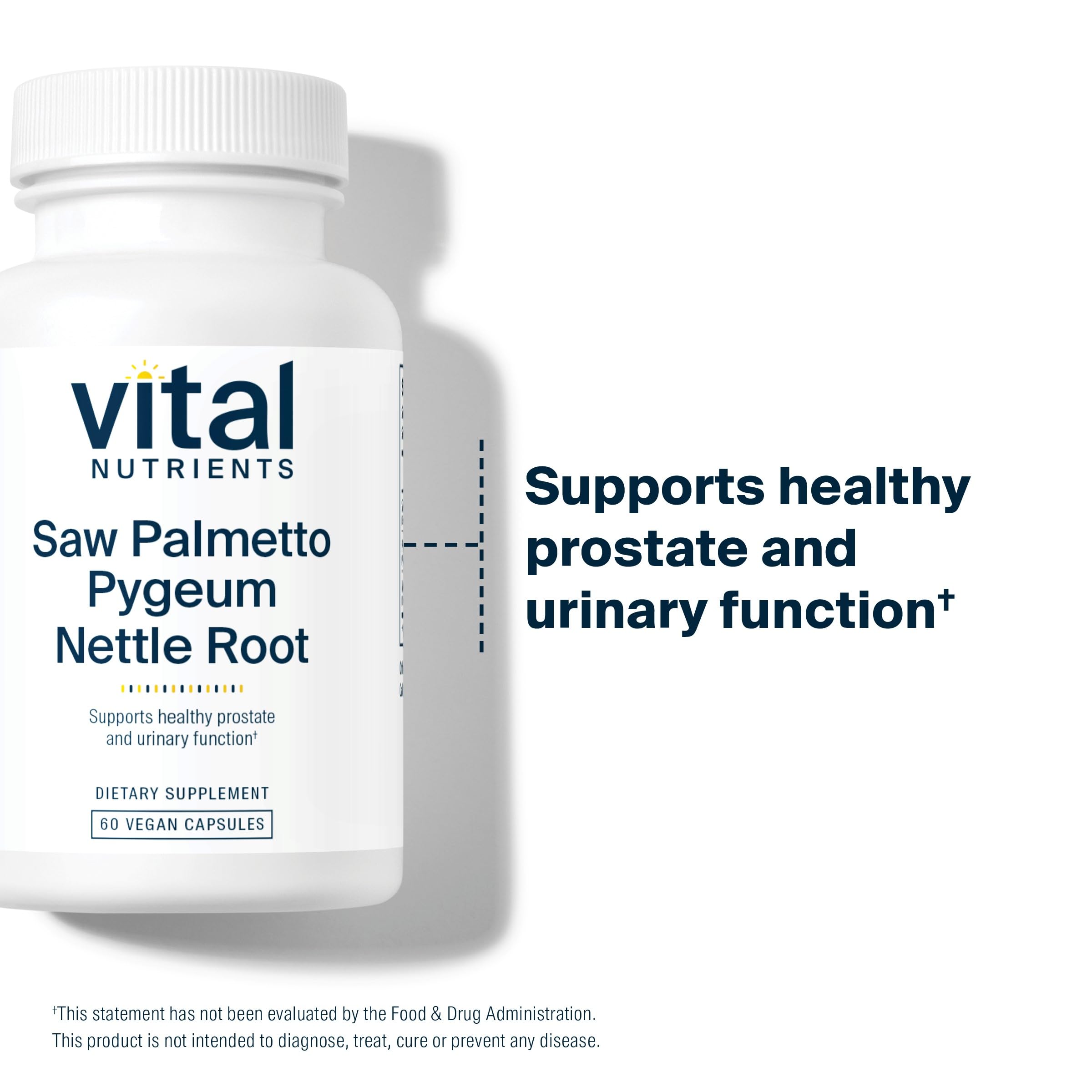 Vital Nutrients Saw Palmetto with Pygeum & Nettle Root – Vegan Prostate Support, 60 Capsules
