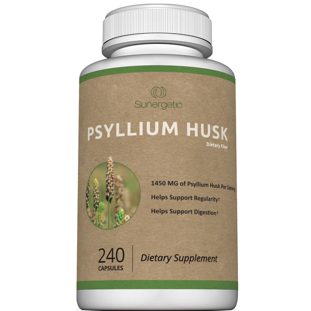 Premium Psyllium Husk Fiber Supplement 1450mg, 240 Capsules