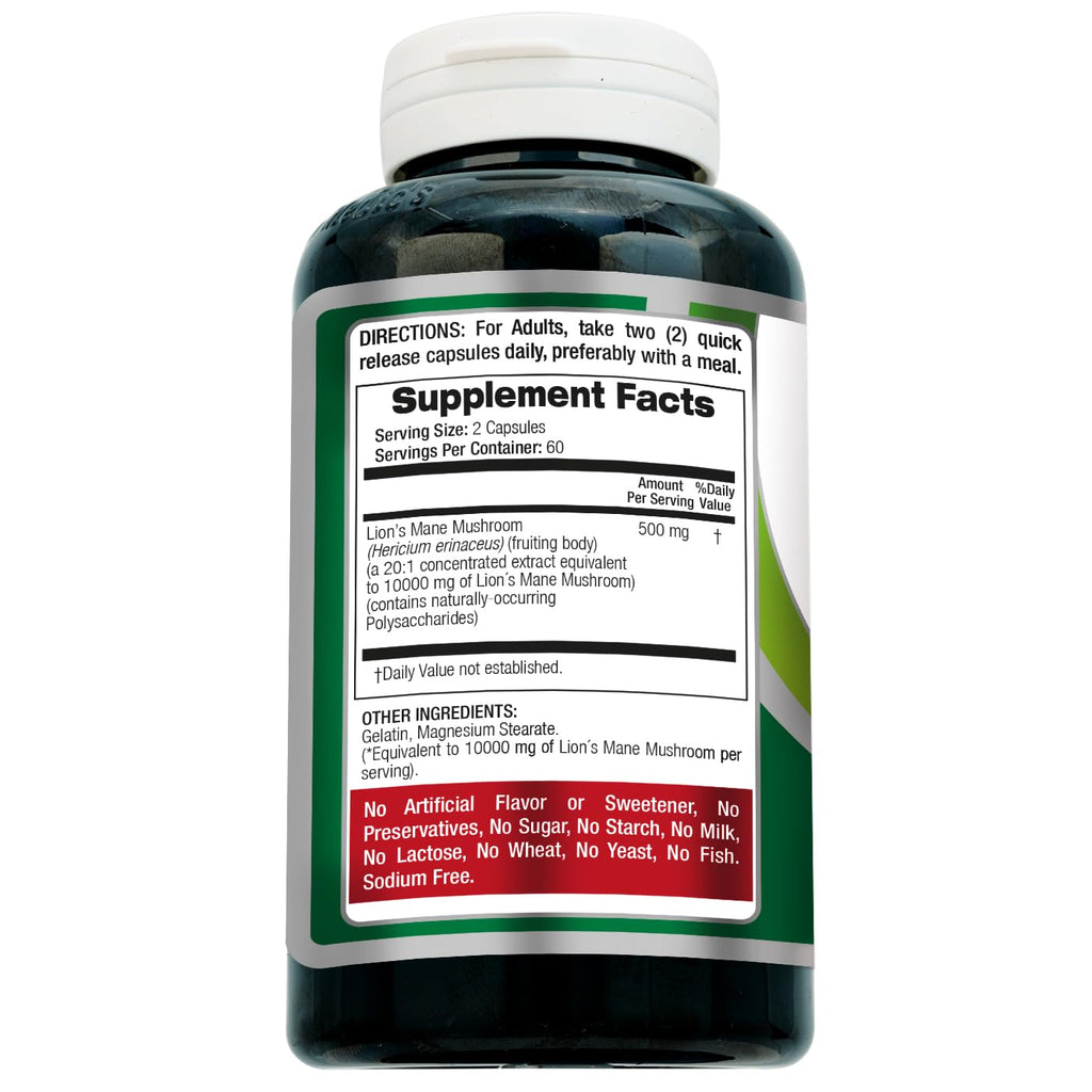 FITO MEDIC'S Lab Lions Mane Supplement - 120 Capsules | Ultra High Absorption