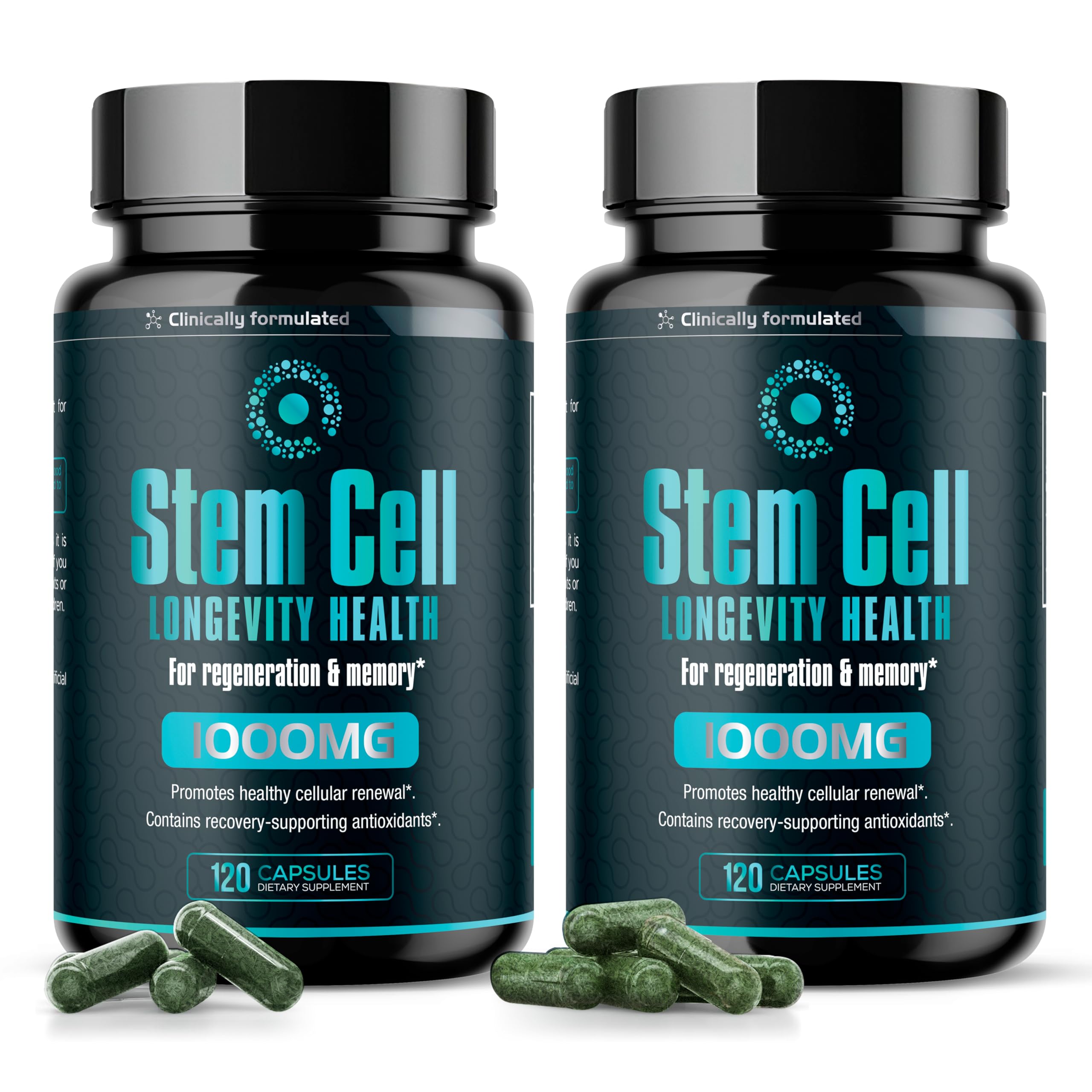Premium Stem Cell Supplements 1,000mg (240 Caps) – Boost Immunity, Reduce Joint Soreness, Anti-Aging & Longevity with Spirulina & Chlorella