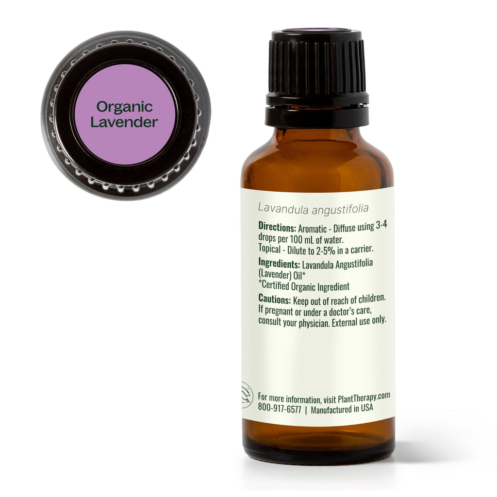 Plant Therapy Organic Lavender Essential Oil 30 mL – 100% Pure, USDA Certified Organic