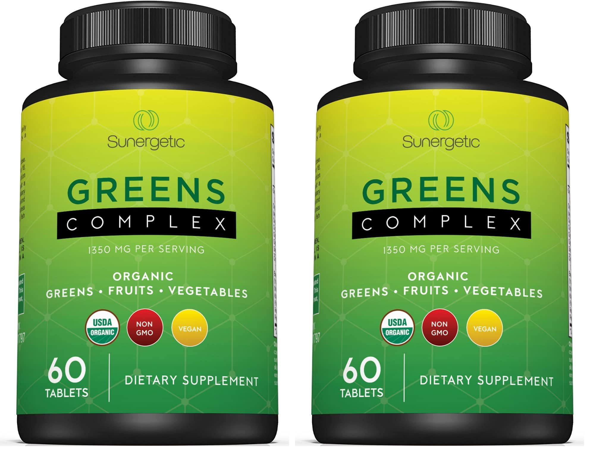 Premium USDA Organic Greens Superfood Tablets – 60 Tablets (Pack of 2) – Greens, Fruits & Veggies Daily Supplement