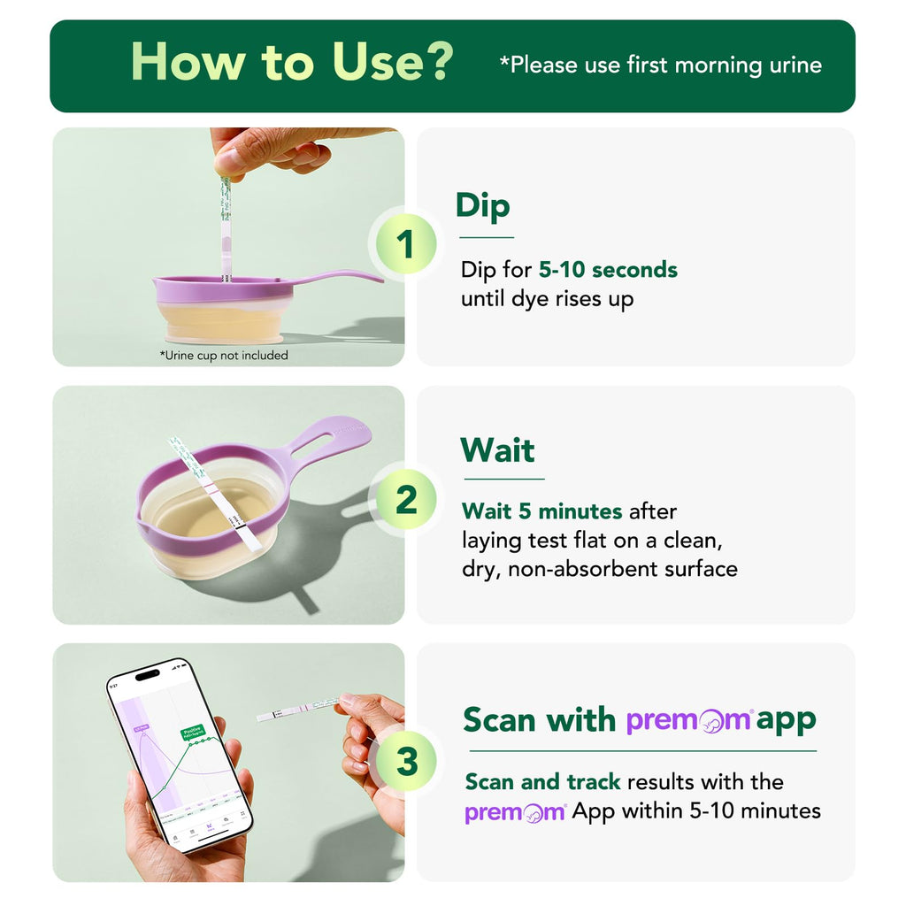 Easy@Home PdG Test Strips 10 Pack – Ovulation Tracking with Premom App