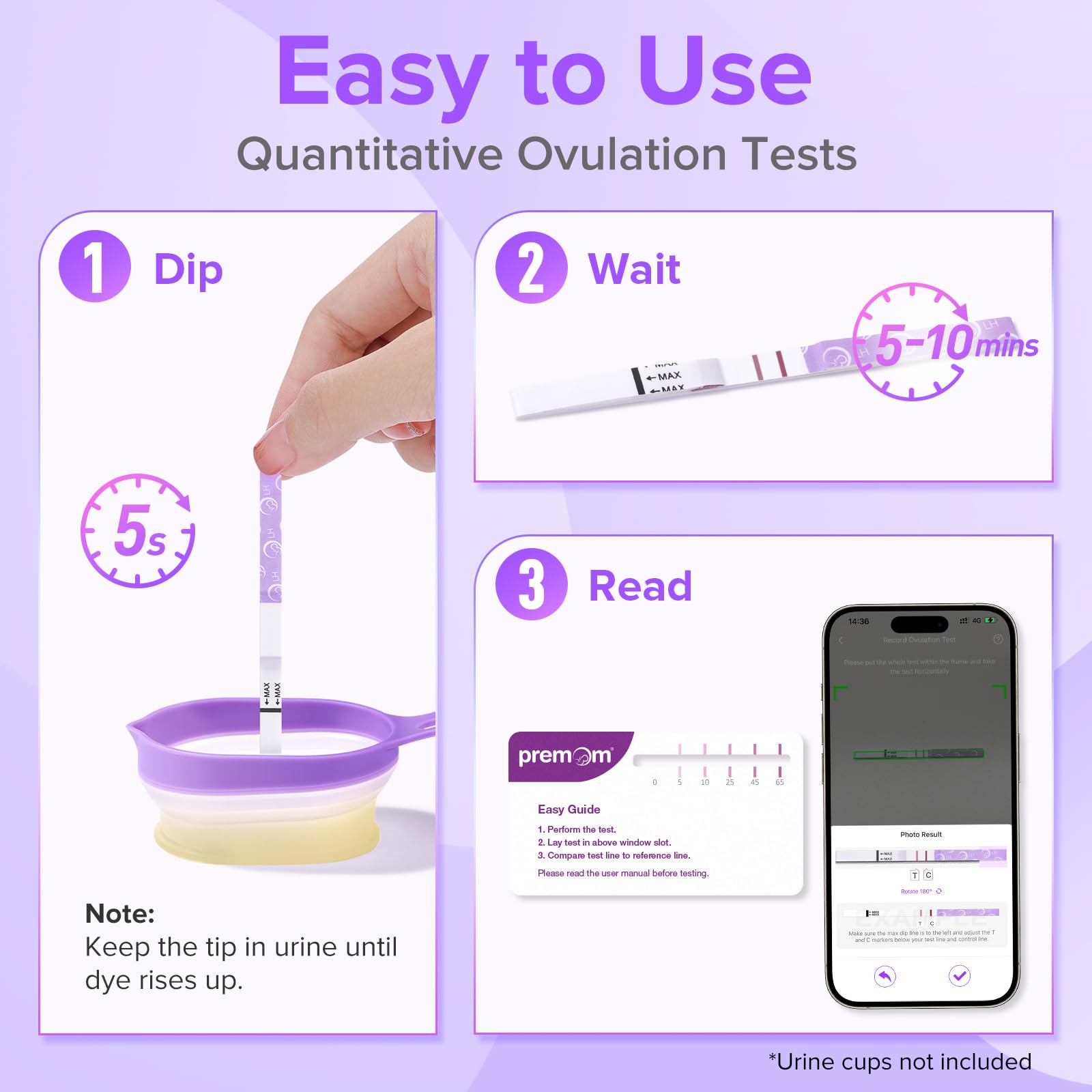 Premom Quantitative Ovulation Predictor Kit - 40 Ovulation Tests + 10 Pregnancy Tests