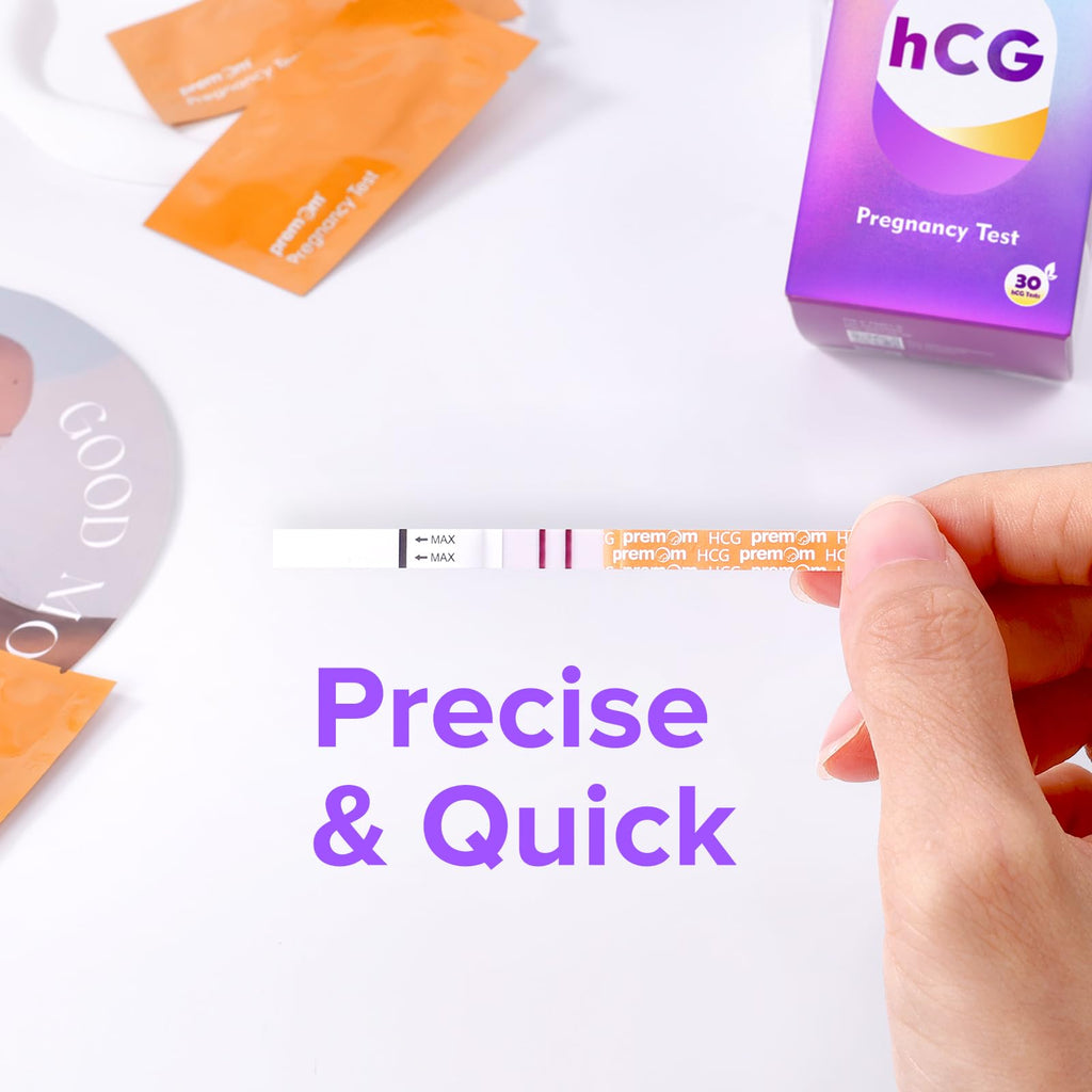 Premom Pregnancy Test Strips – 30 Pack Early Detection Kit with Premom App (iOS & Android)