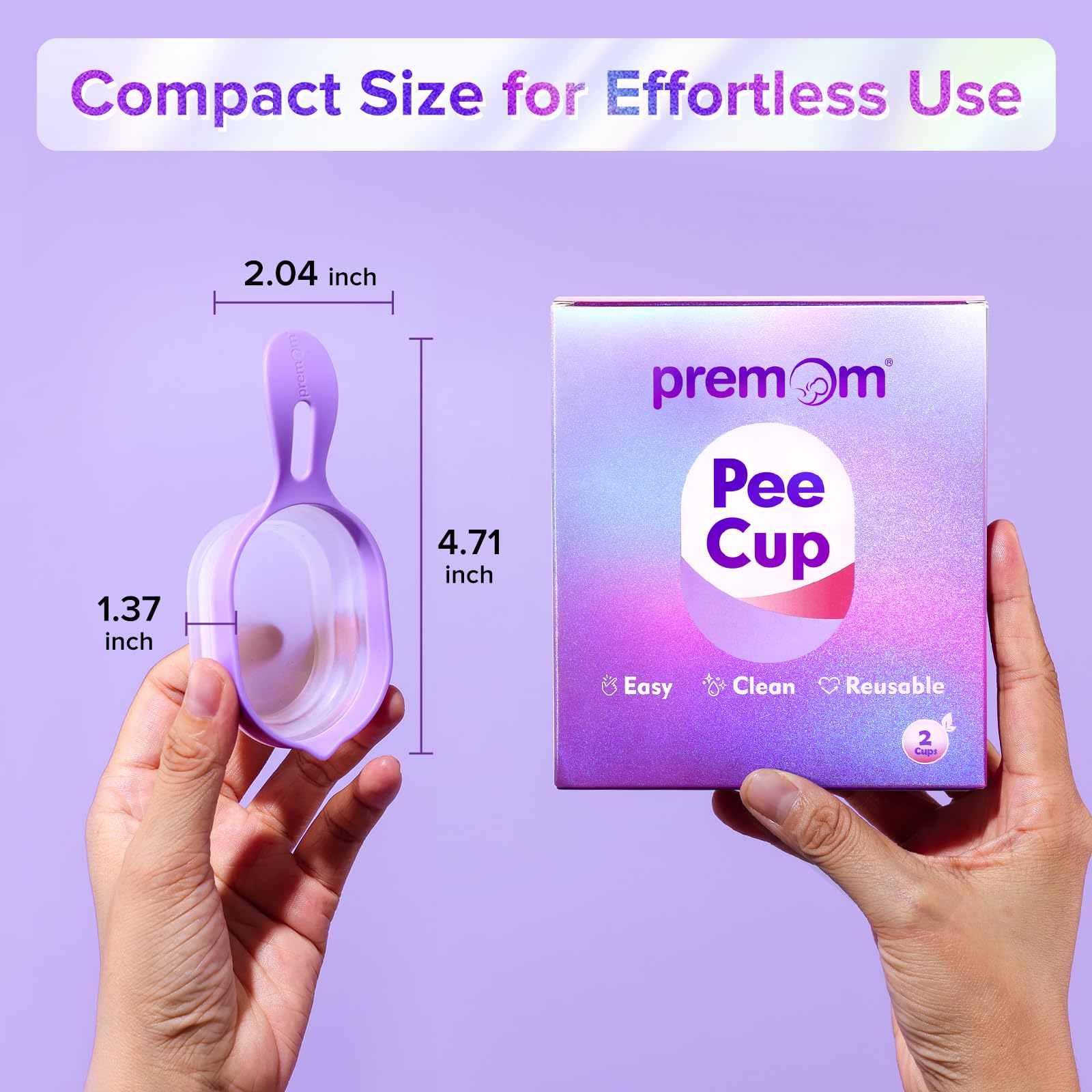 Premom 2 Reusable Collapsible Urine Cups for Ovulation & Pregnancy Tests | Home Fertility Kit