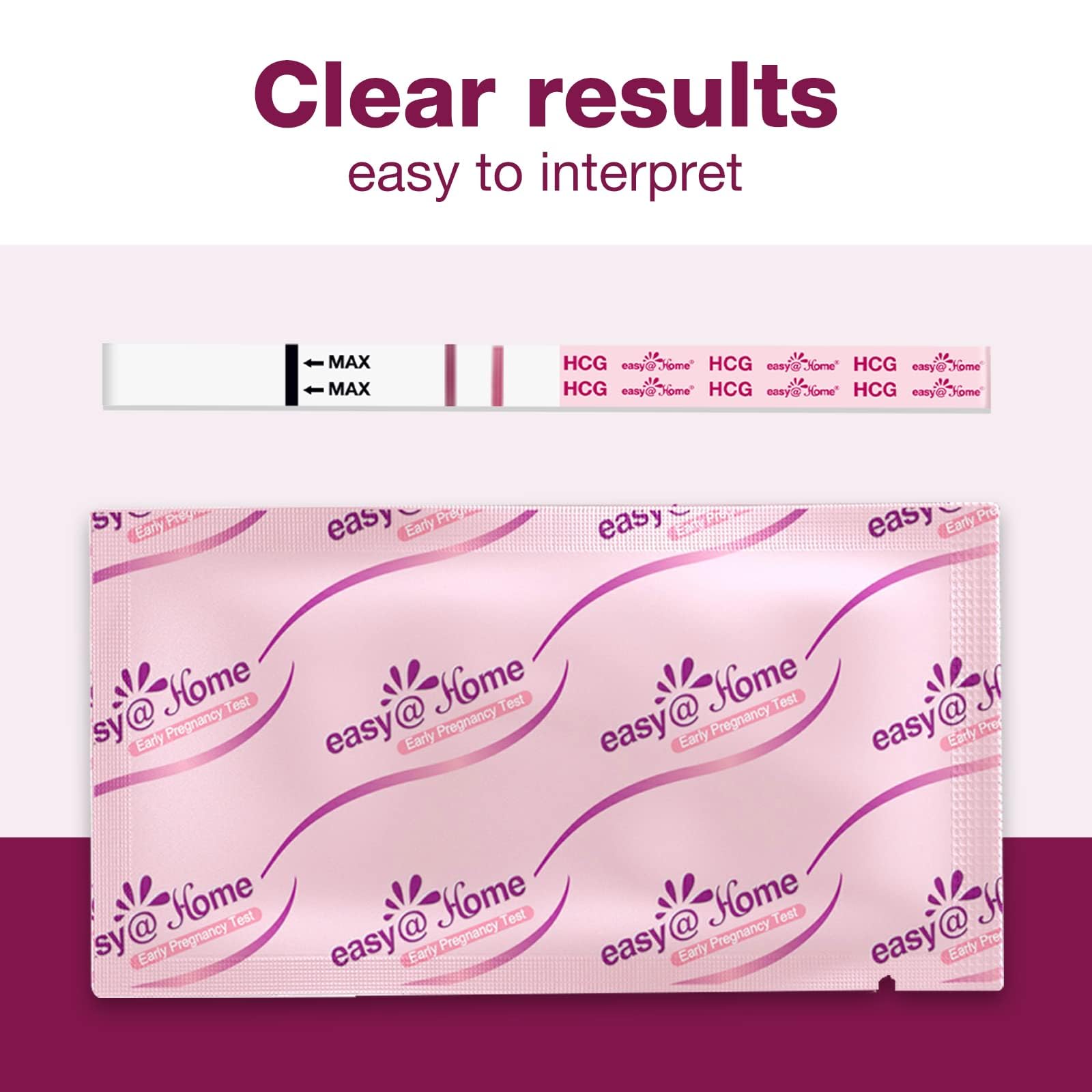 Easy@Home 20-Pack Pregnancy Test Strips – Early hCG Detection with Premom App (Bulk)