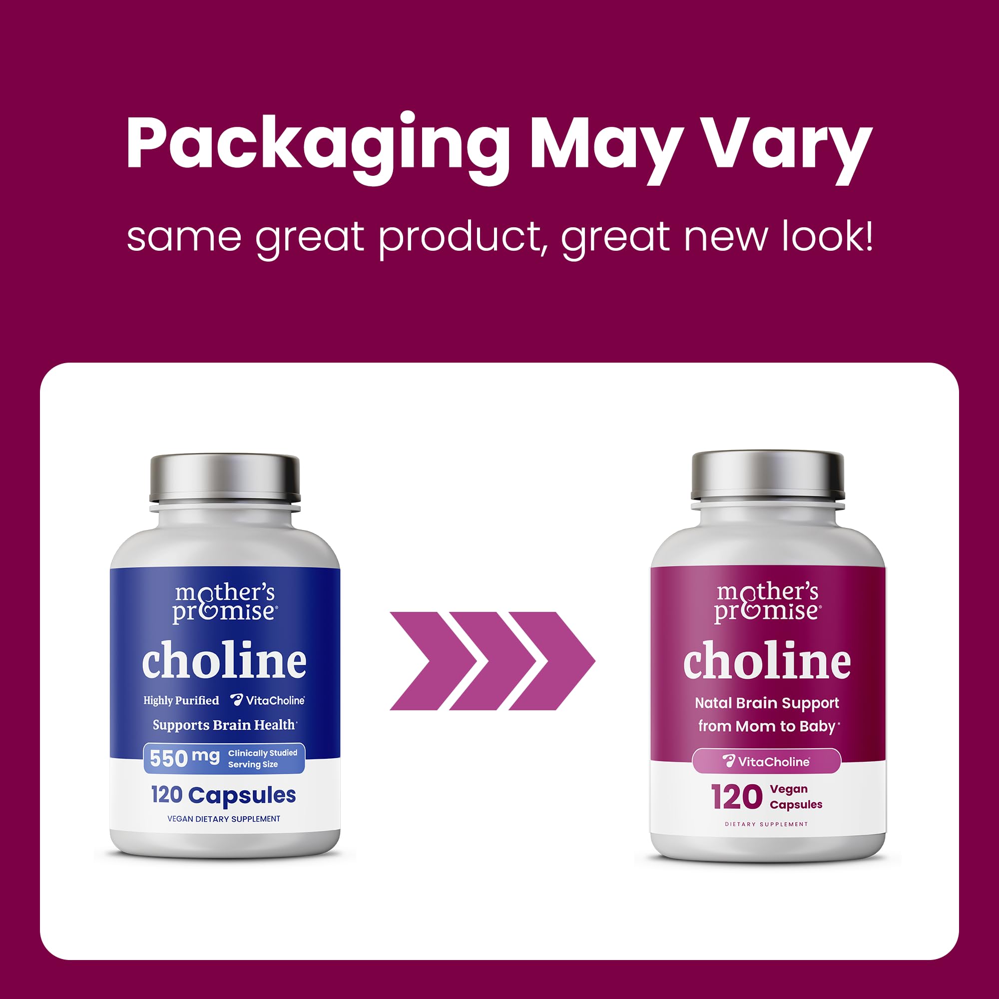 Prenatal Choline 550mg | 120 Capsules | VitaCholine for Pregnancy & Nursing