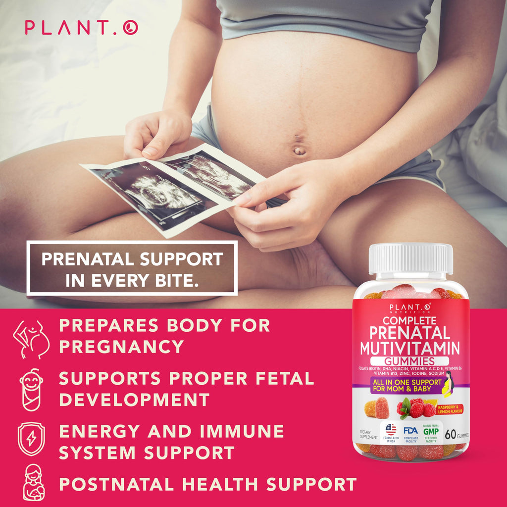 Prenatal Gummies for Women with DHA, Folate, Vitamin B & D | Fetal & Neural Support
