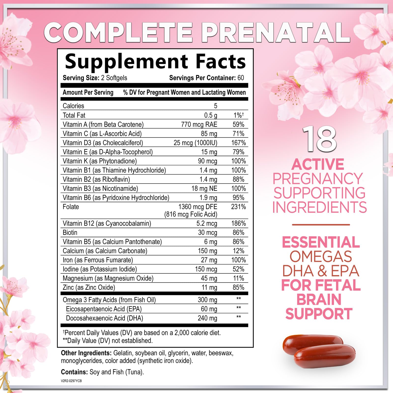 Prenatal Vitamins with Folic Acid & DHA – 120 Softgels