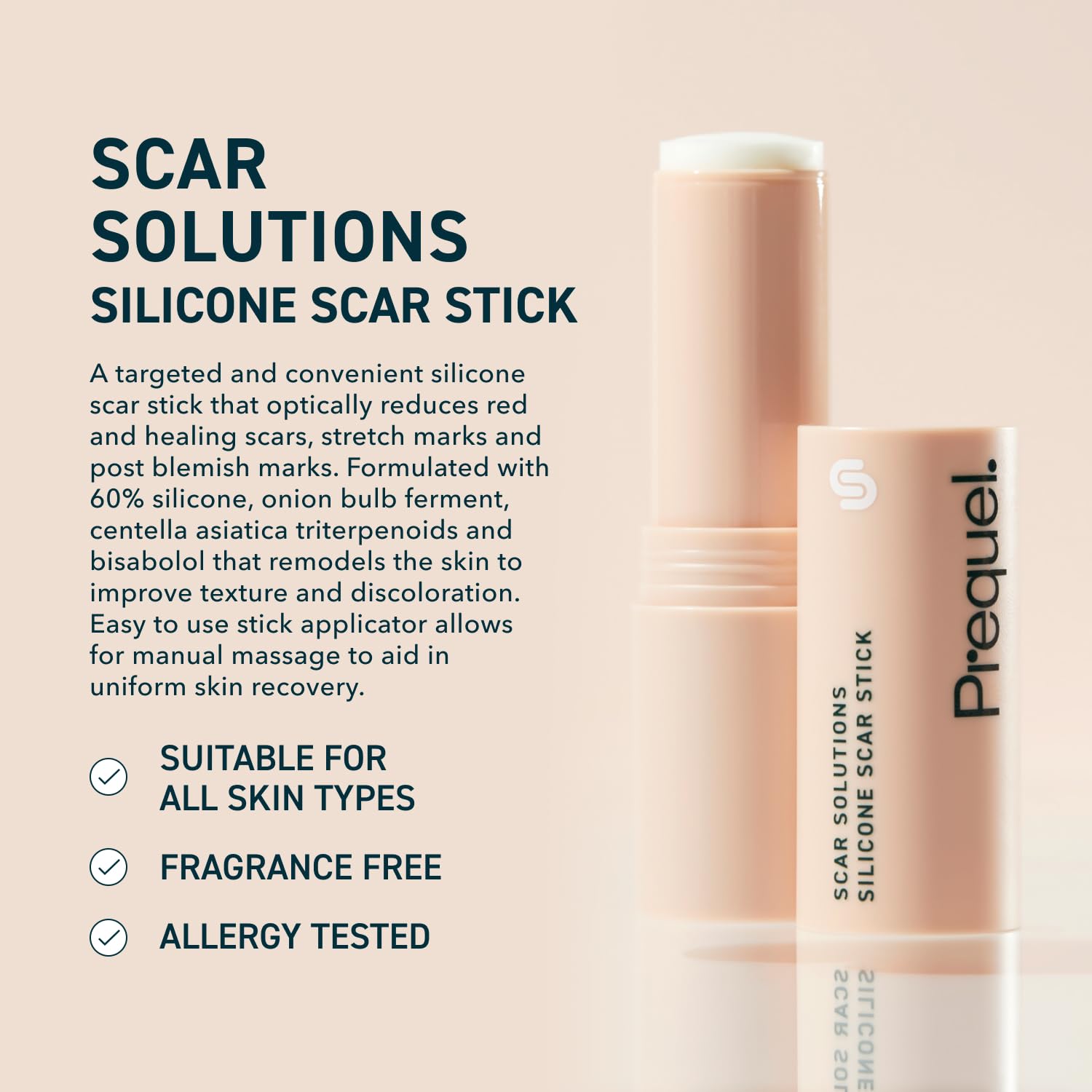 Prequel Skin Scar Solutions 60% Silicone Scar Stick | Velvety Occlusive Scar Care