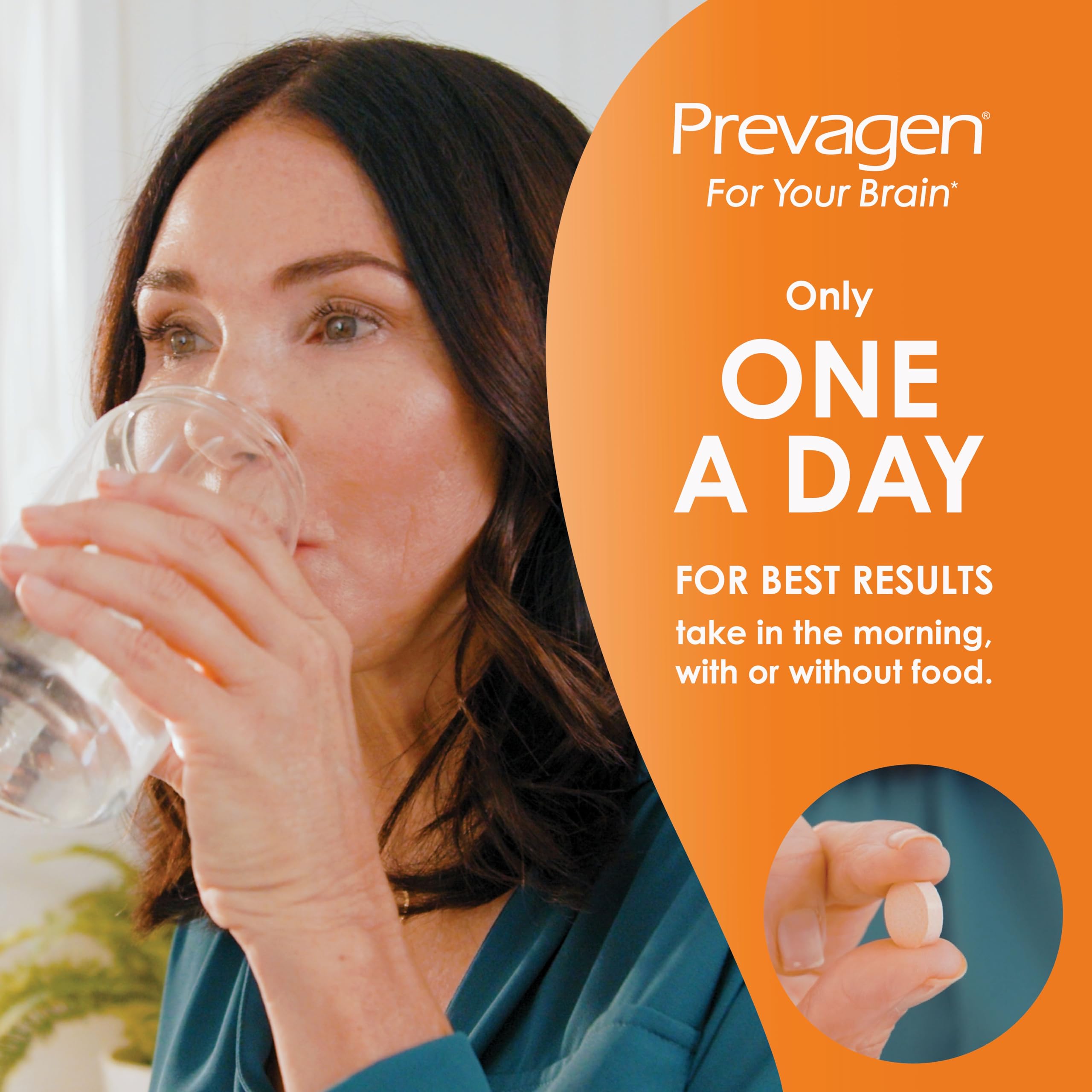 Prevagen Regular Strength Orange Chewables – 60 Tablets | 10 mg Apoaequorin + Vitamin D3 | 2-Month Supply | 7-Day Pill Minder