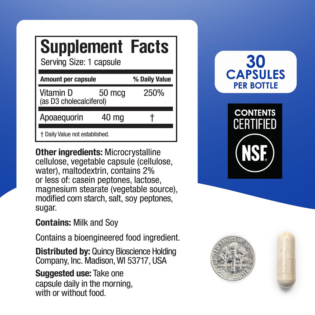 Prevagen Professional Formula - 30 Capsules | Apoaequorin 40mg + Vitamin D3