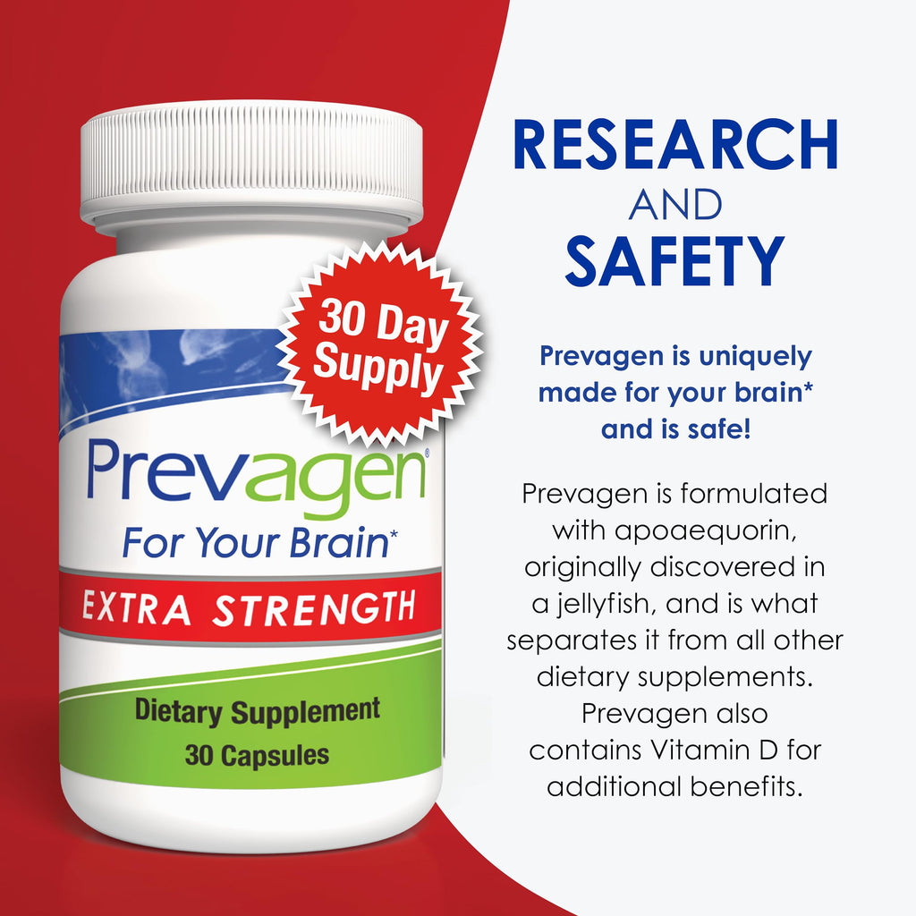 Prevagen Extra Strength - 30 Capsules | Apoaequorin 20 mg + Vitamin D3 | Brain Support